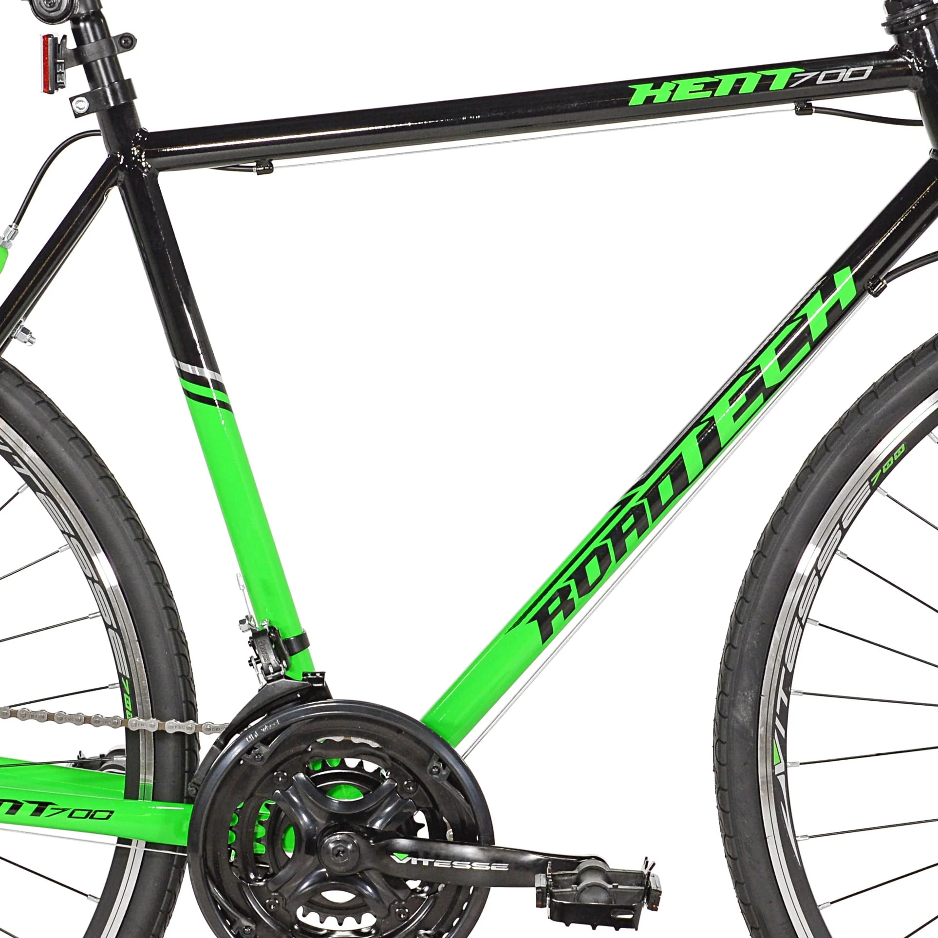 700c RoadTech Men's Bike, Black/Green
