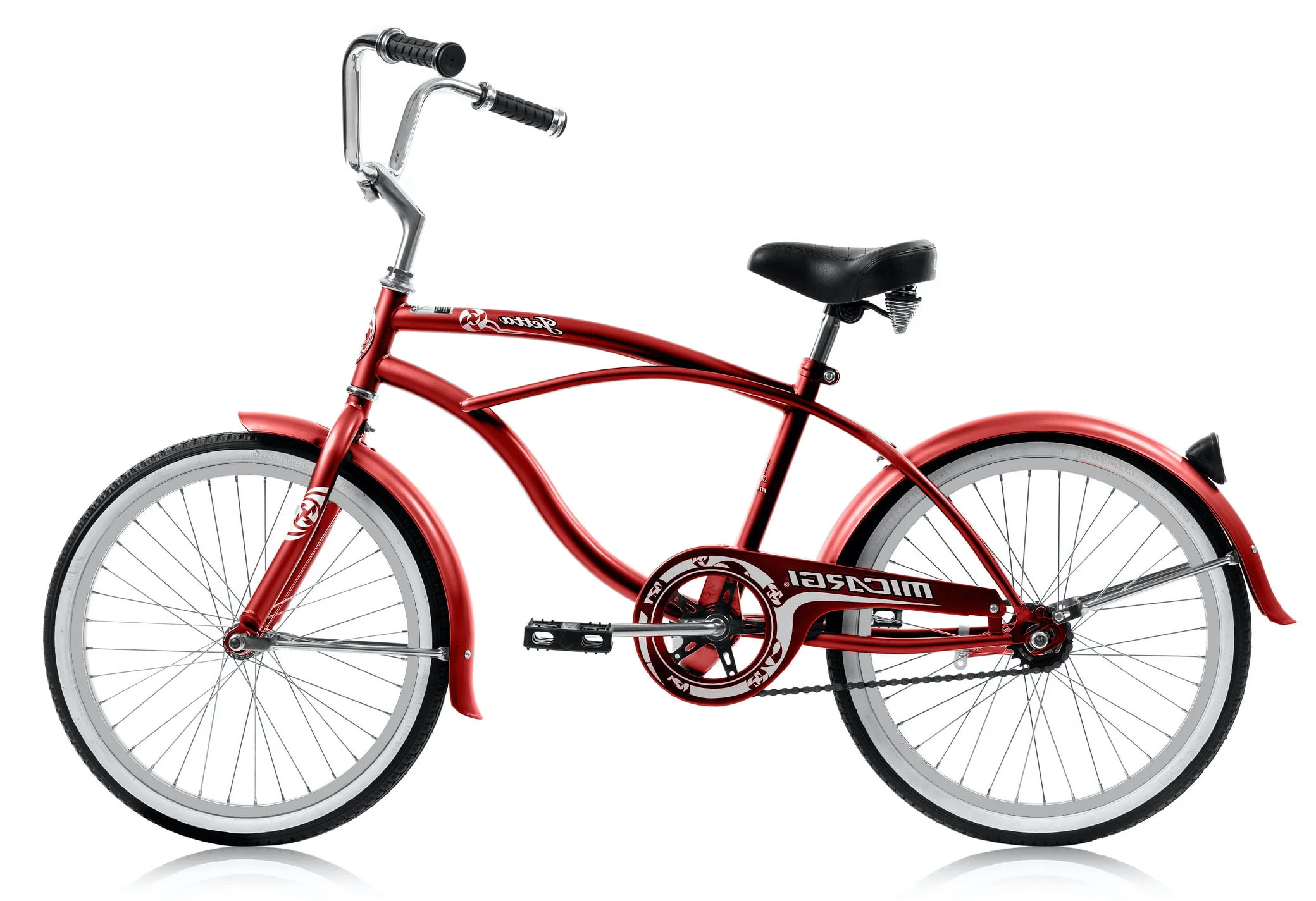 Wonder Wheels 20 Ft. Beach Cruiser Coaster Brake Single Speed Bicycle, Bike, Stainless Steel Spokes One Piece Crank Alloy Rims 36 H - Red
