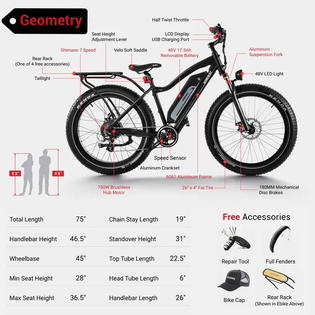 HIMIWAYBIKE Long Range Fat Tire Electric Bike Cruiser