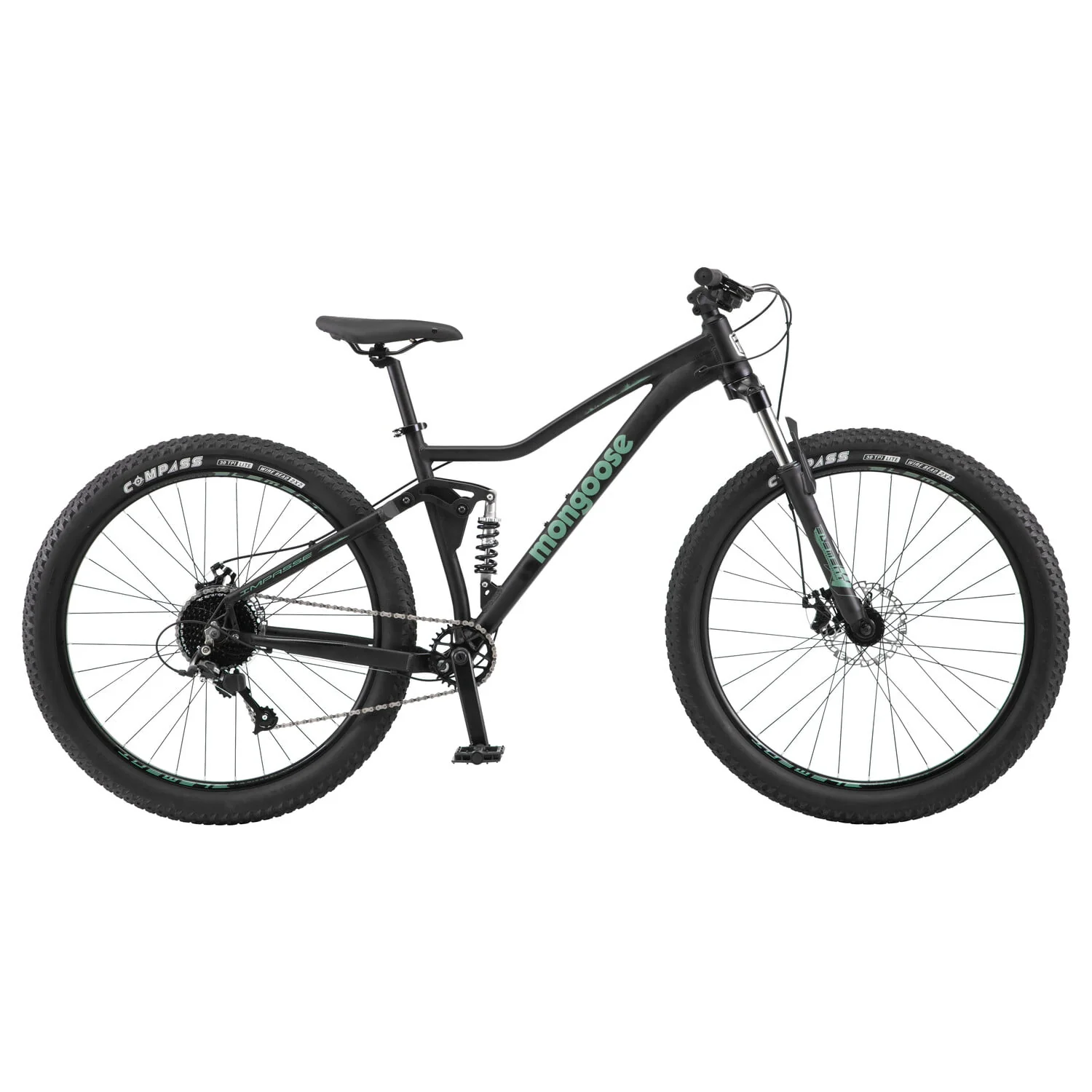 Mongoose Mongoose Impasse Dual Suspension Mountain Bike, 27.5 - Inch Wheel, Matte Black