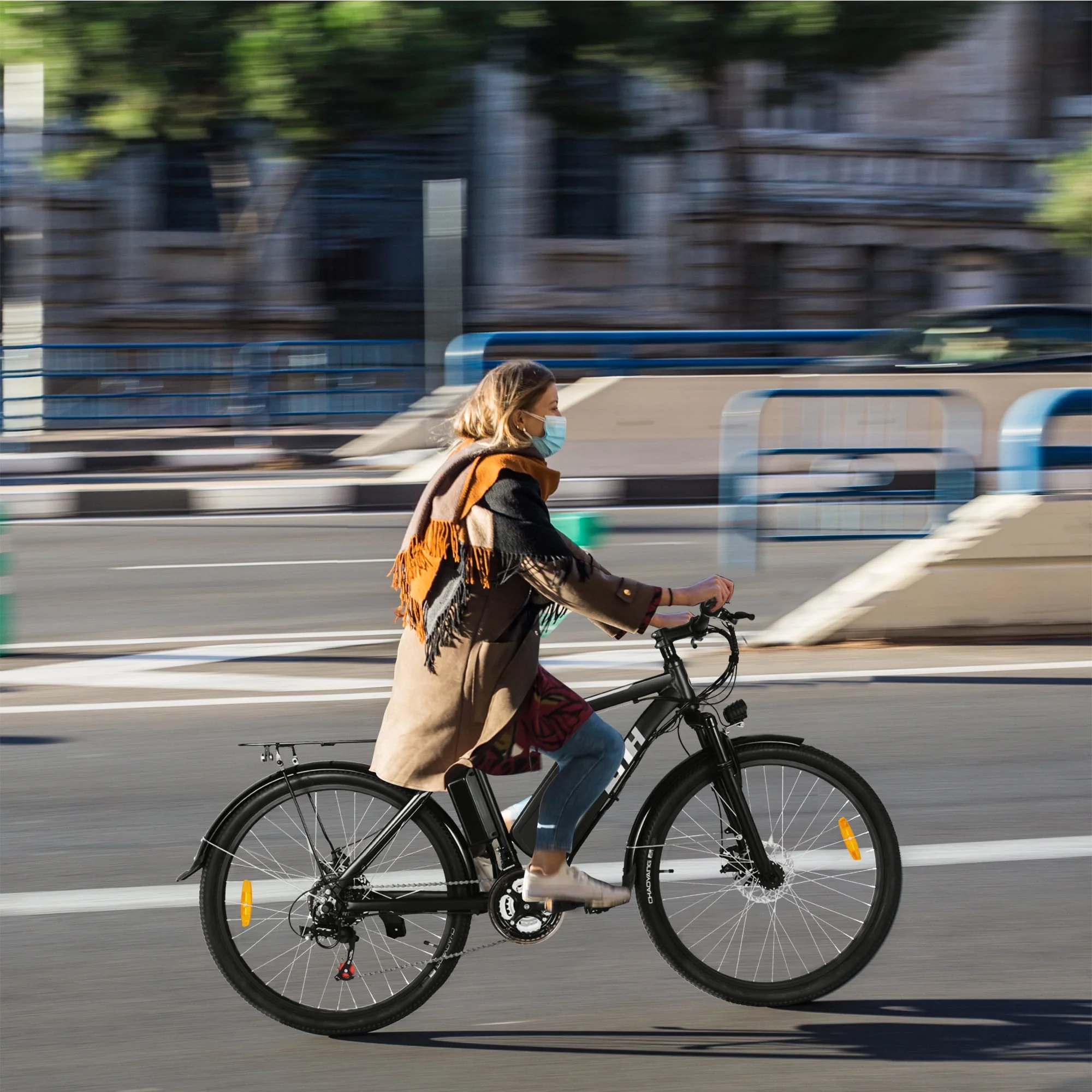 ZNH Mountain Electric Bicycle, 26 in. 350 W, Removable 36 V/10 Ah Battery, Black