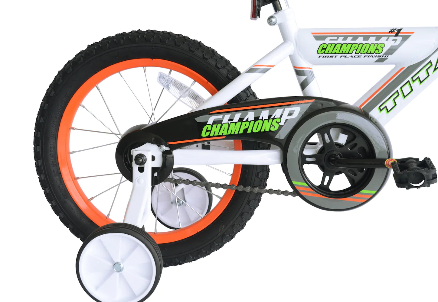 TITAN Champion 16-Inch Boys BMX Bicycle with Training Wheels, White