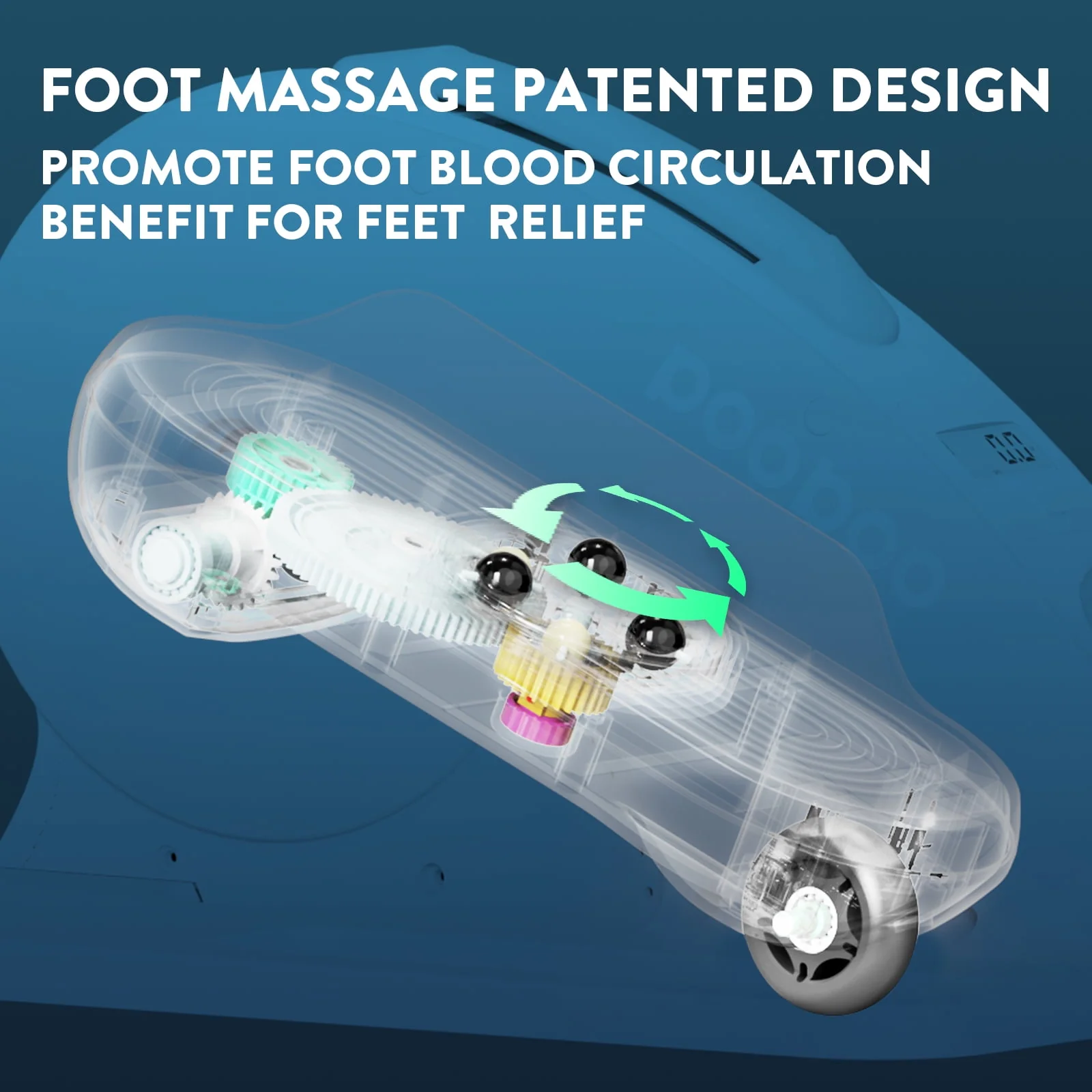 Pooboo Professional Under Desk Magnetic Elliptical Machine with Foot Massage Fully Assembled Quiet Seated Adjustable Resistance Foot Pedal Exerciser