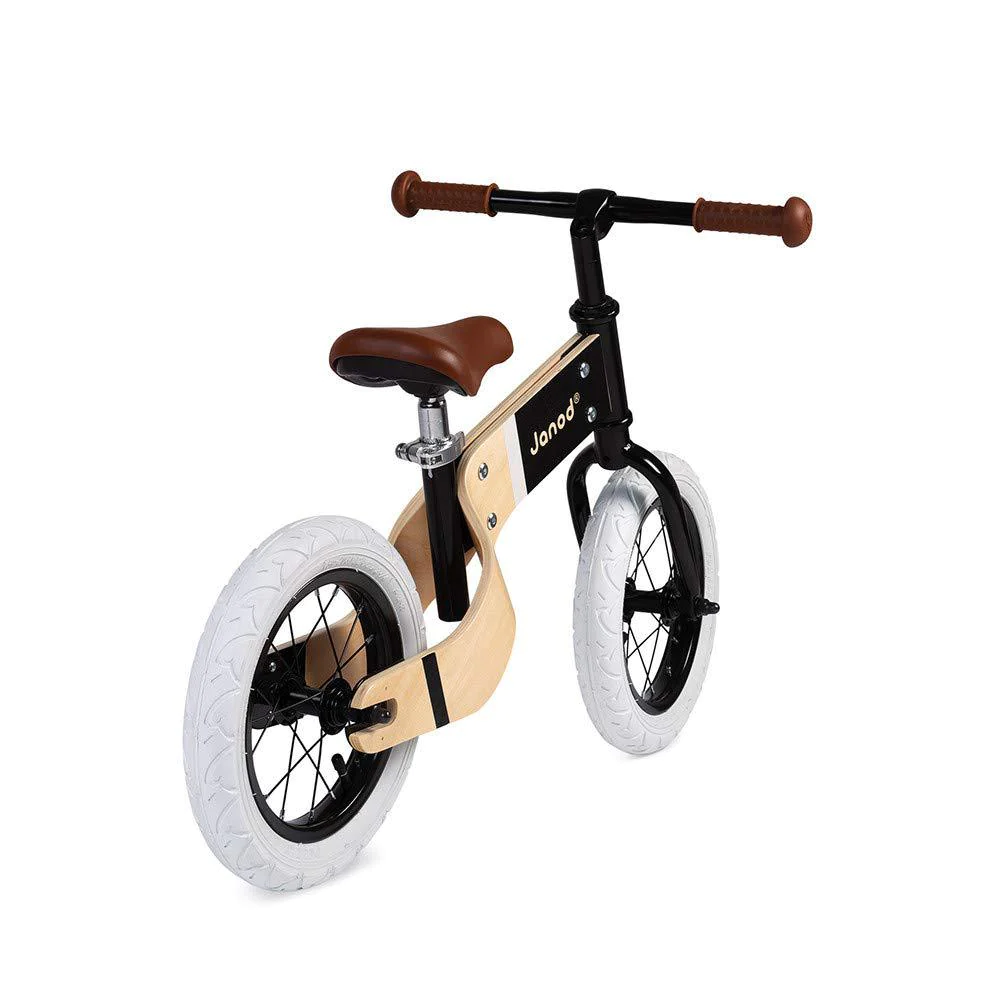 janod wooden adjustable deluxe balance bike - ages 3+ - j03281