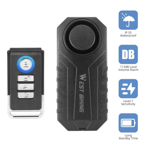 AntiTheft High Visibility Alarm Wireless Bike E-Bike Movement Sensing Alarm U8H2