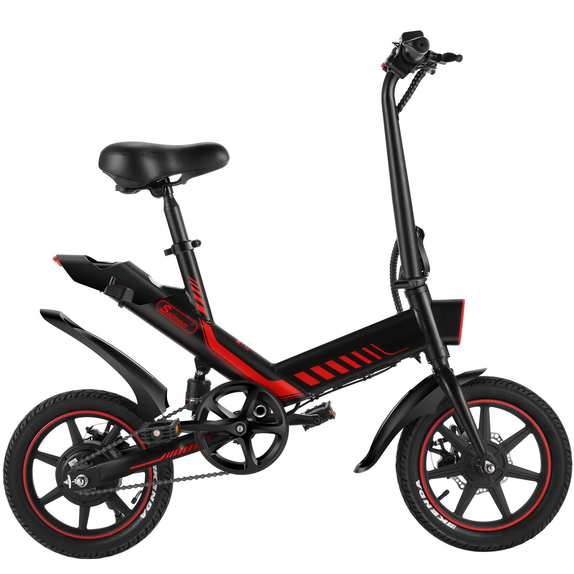 Wooken Electric Bike, 14'' Electric Bicycle for Adults and Teenagers with 18.6MPH Waterproof Folding Electric Bike with Removable 36V 374WH Lithium-Ion Battery Throttle & Pedal Assist