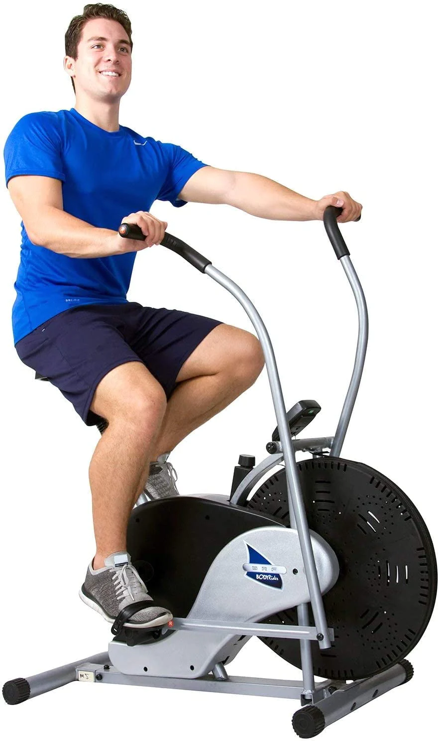 Body Rider® Exercise Upright Stationary Fan Bike with Updated Softer and Adjustable Seat for Home Gym Cardio BRF700 with 250 lbs Max Weight Capacity