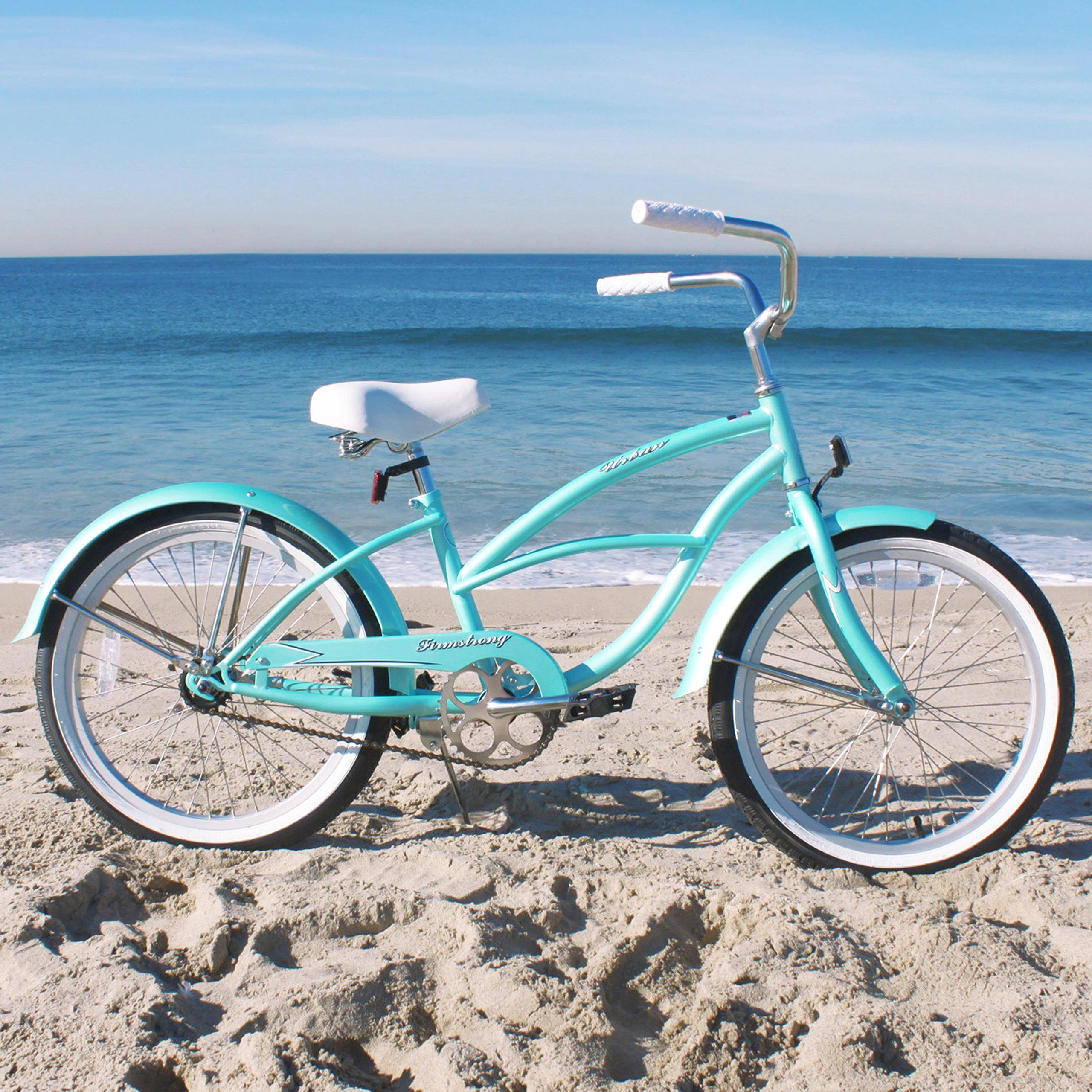 firmstrong urban girl single speed beach cruiser bicycle, 20-inch, mint green