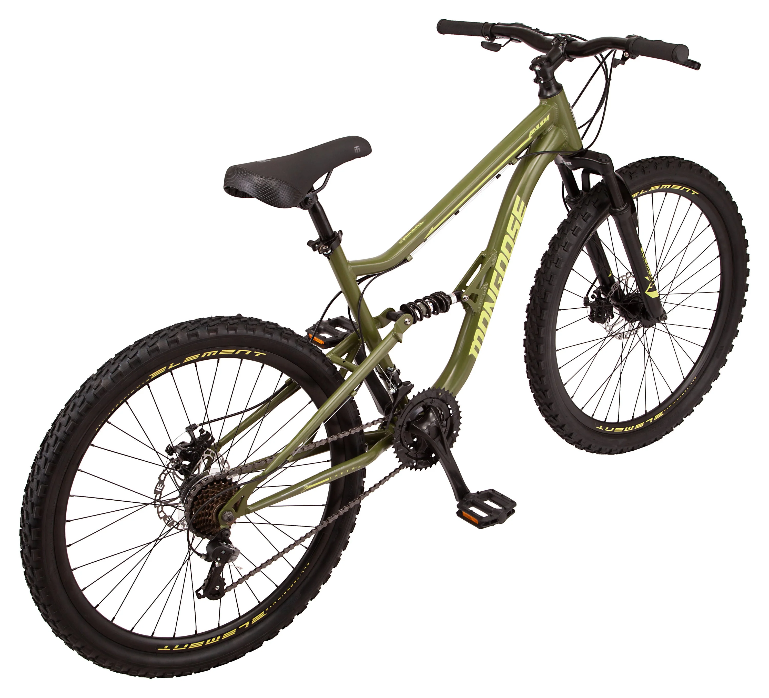 Bash Suspension mountain bike, 21 speeds, 26-inch wheels, green