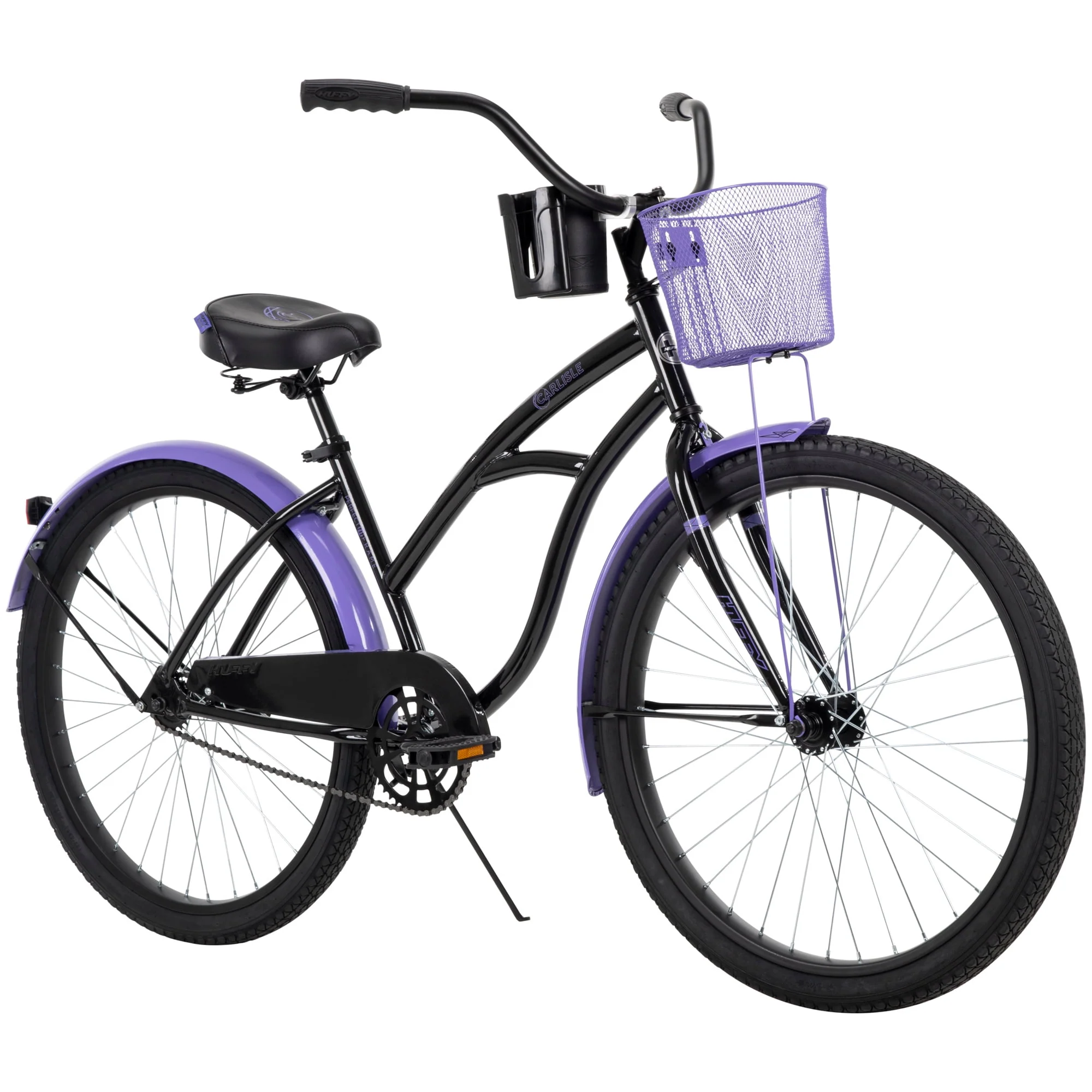 Carlisle 26-In. Cruiser Bicycle for Women, Black and Purple