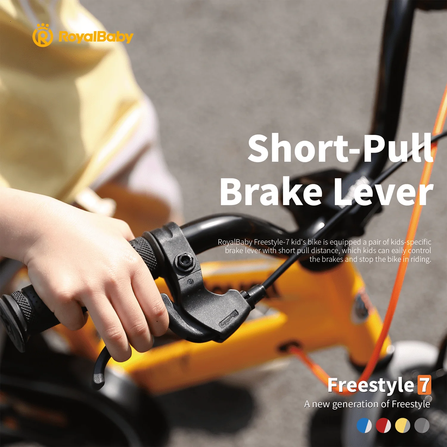 Royalbaby Freestyle 7 Kids Bike Toddlers 14 Inch Wheel Dual Handbrakes Bicycle Beginners Boys Girls Ages 3-5 Years, Kickstand and Water Bottle Included, Blue