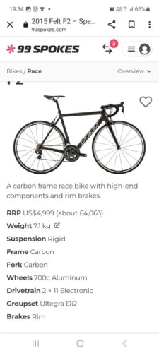 Felt F2 Carbon Di2 Road Bike 56cm