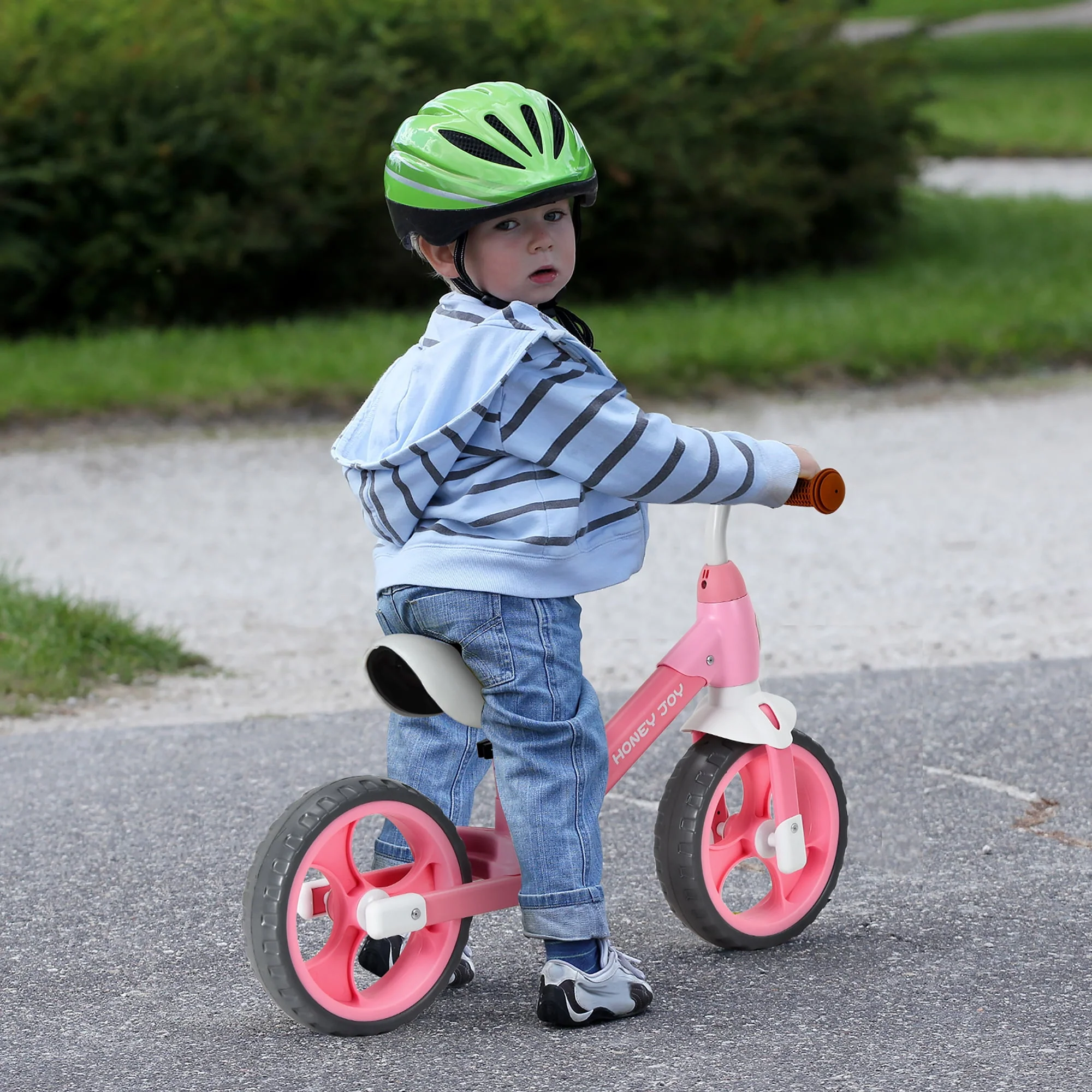 Honey Joy  Kids Balance Bike Toddler Training Bicycle w/ Feetrests for 2-5 Years Old Pink