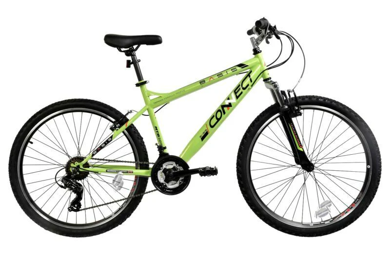 Basis Connect Mountain Bike 26" Wheel MTB Unisex 18 Speed Shimano Bicycle Green