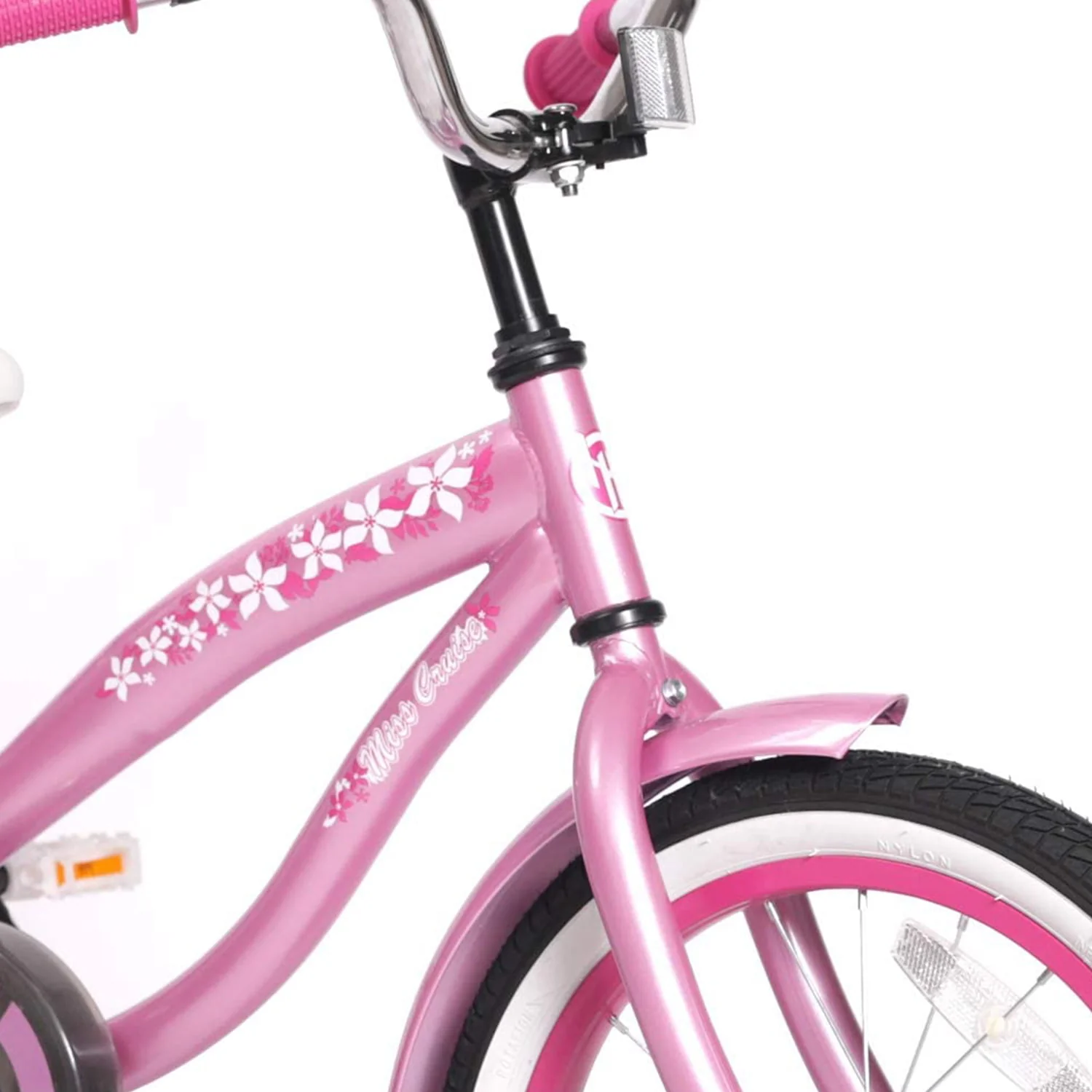 Joystar Beach Cruiser 14 Inch Kids Toddler Bicycle with Training Wheels, Pink