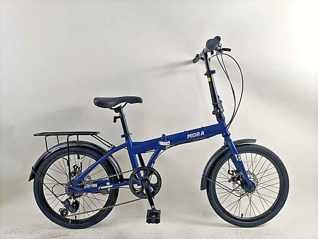 NEW Foldingbike Folding Wheel Shimano 7 Speed Compact Camping Bike Blue 20