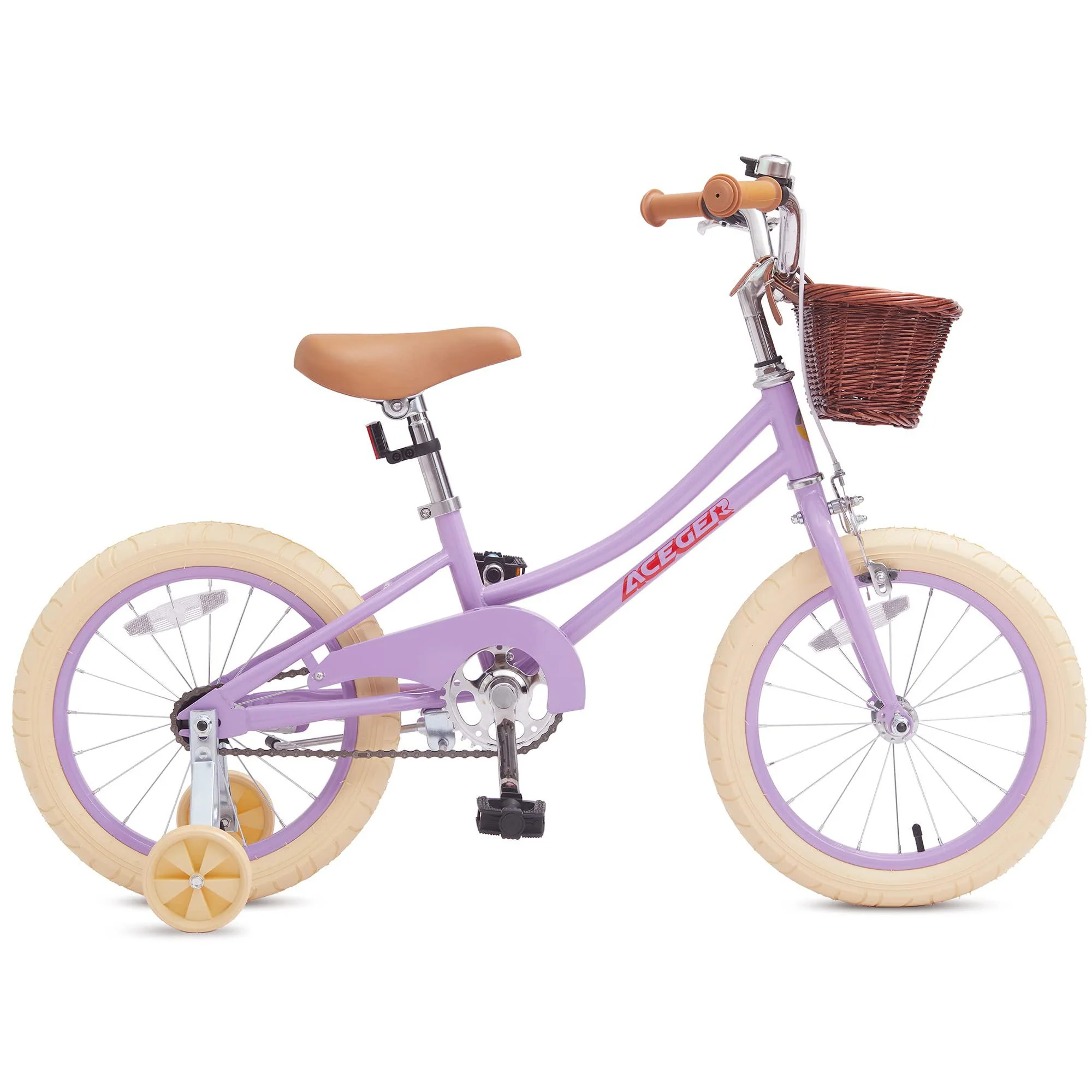 aceger girls bike with basket, kids bike for 3-13 years, 14 inch with training wheels, 16 inch with training wheels and kicks