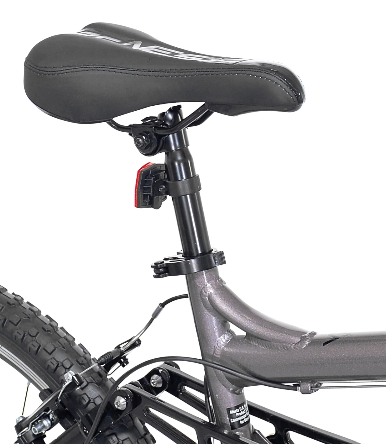 Genesis 26-inch Malice Men's Aluminum Full Suspension Mountain Bicycle, Metallic Gray