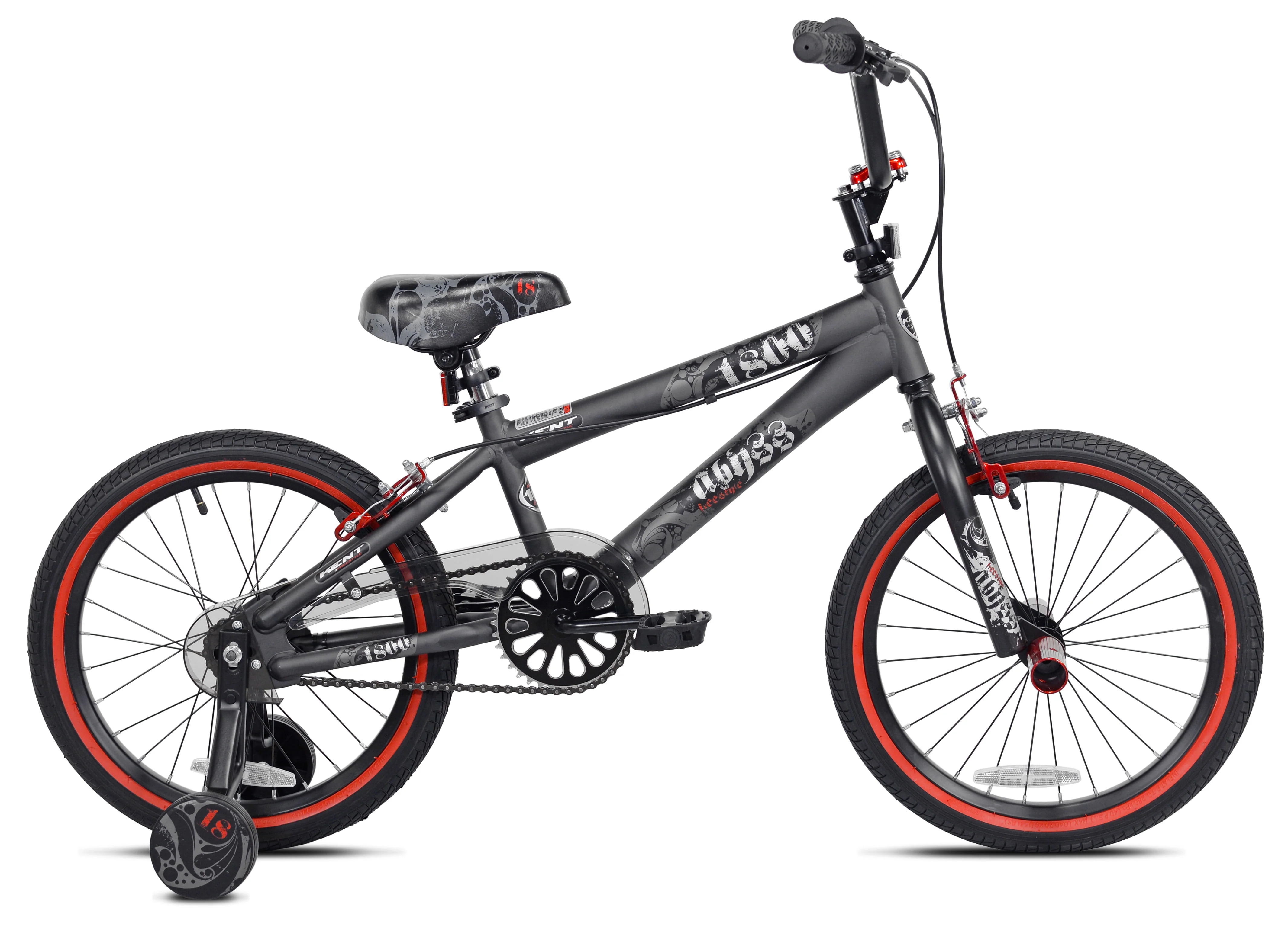 18 In. Abyss Boy's Freestyle BMX Bike, Charcoal Gray