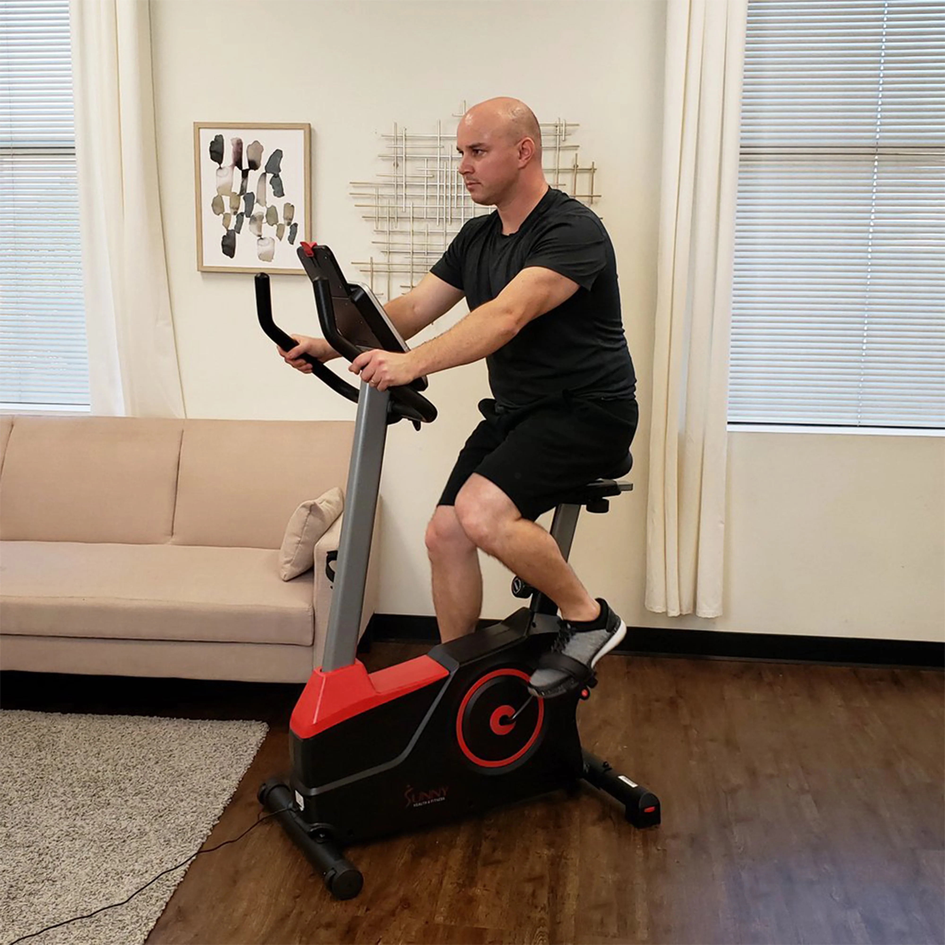 Sunny Health & Fitness Evo-Fit Stationary Upright Bike with 24 Level Electro-Magnetic Resistance - SF-B2969