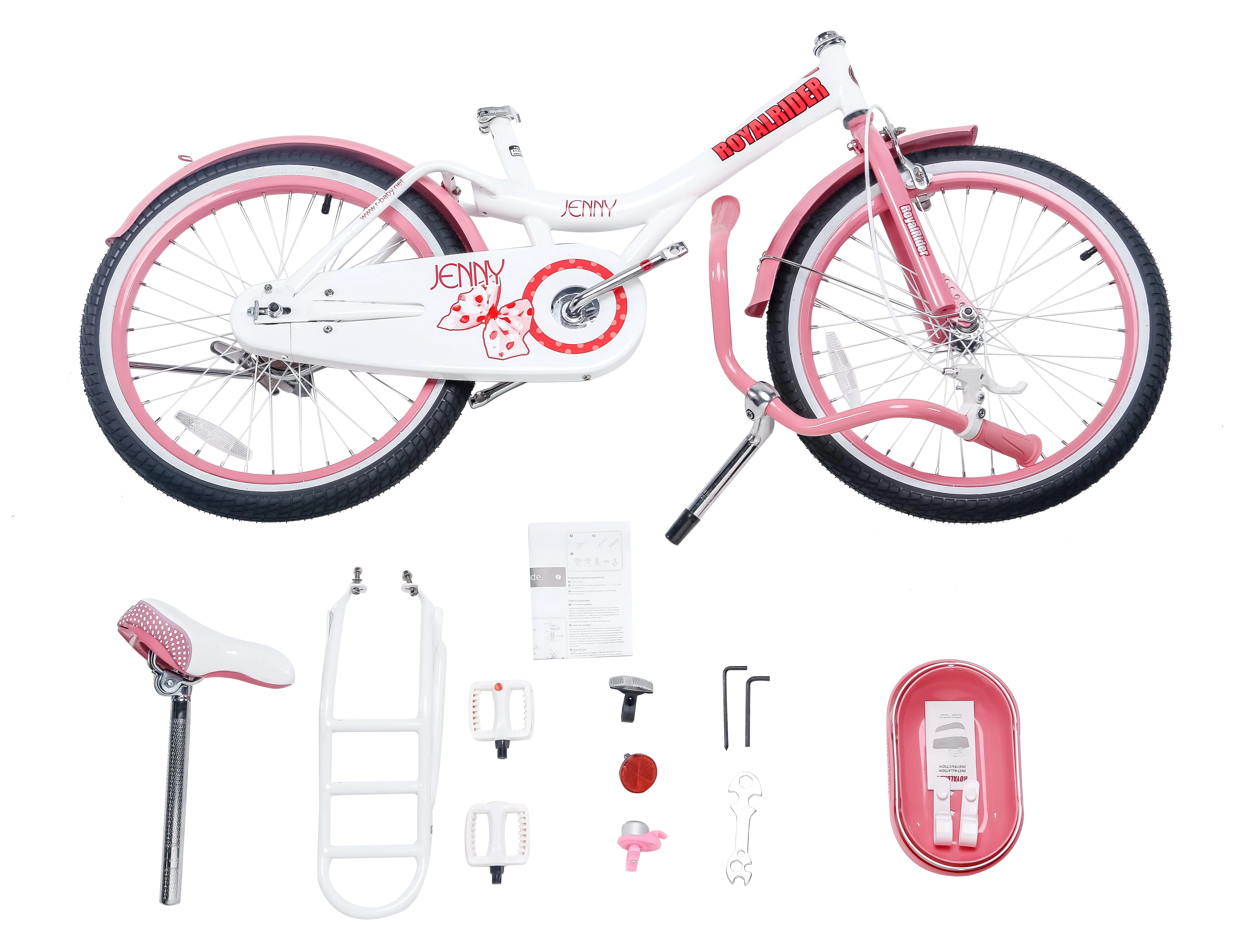 Royalbaby Jenny Princess 20 inch Girl's Bicycle, White & Pink