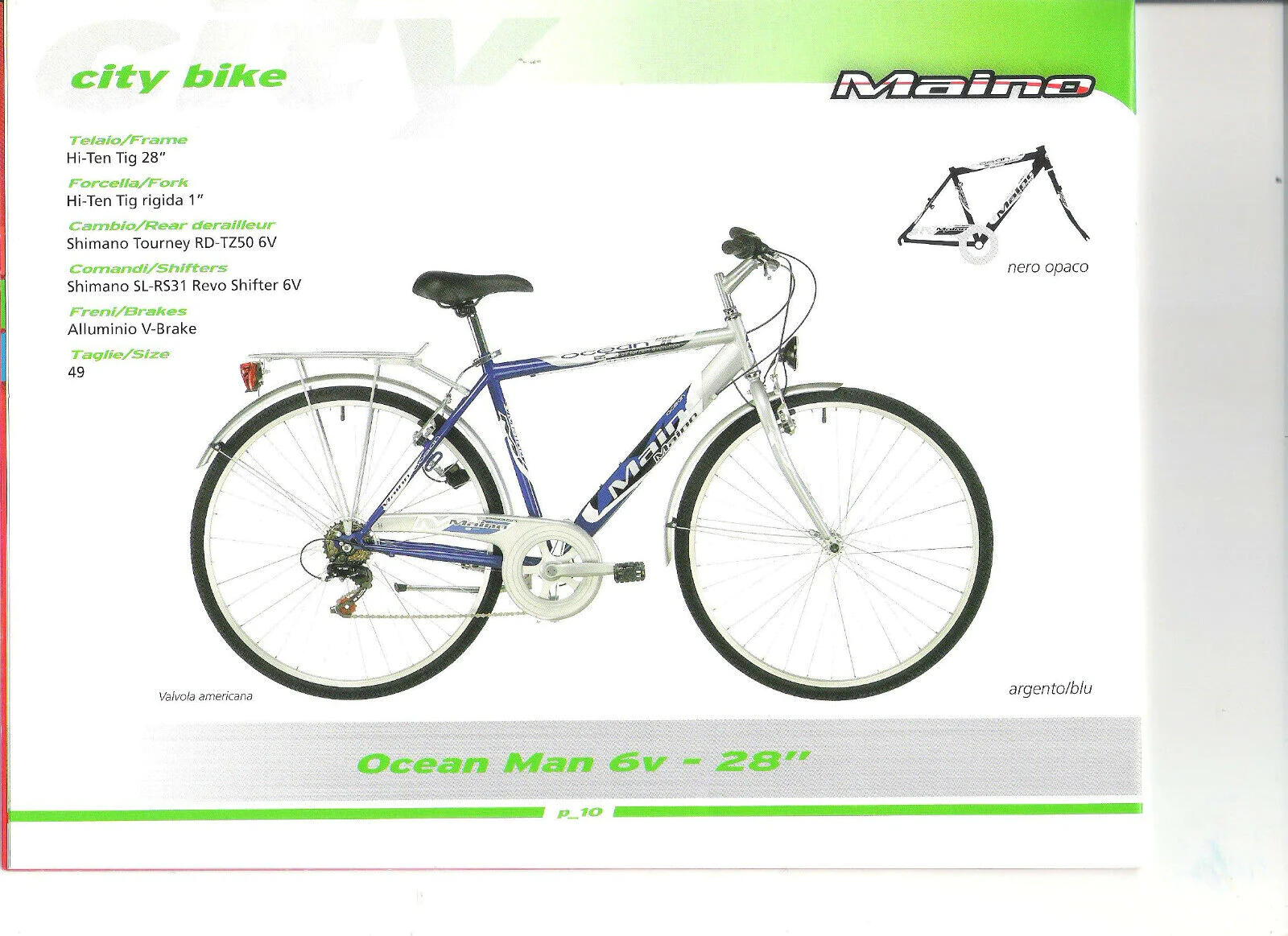 CITY BIKE ATALA MAINO OCEAN 28 MEN 6V FRAME 49 ALUMINUM