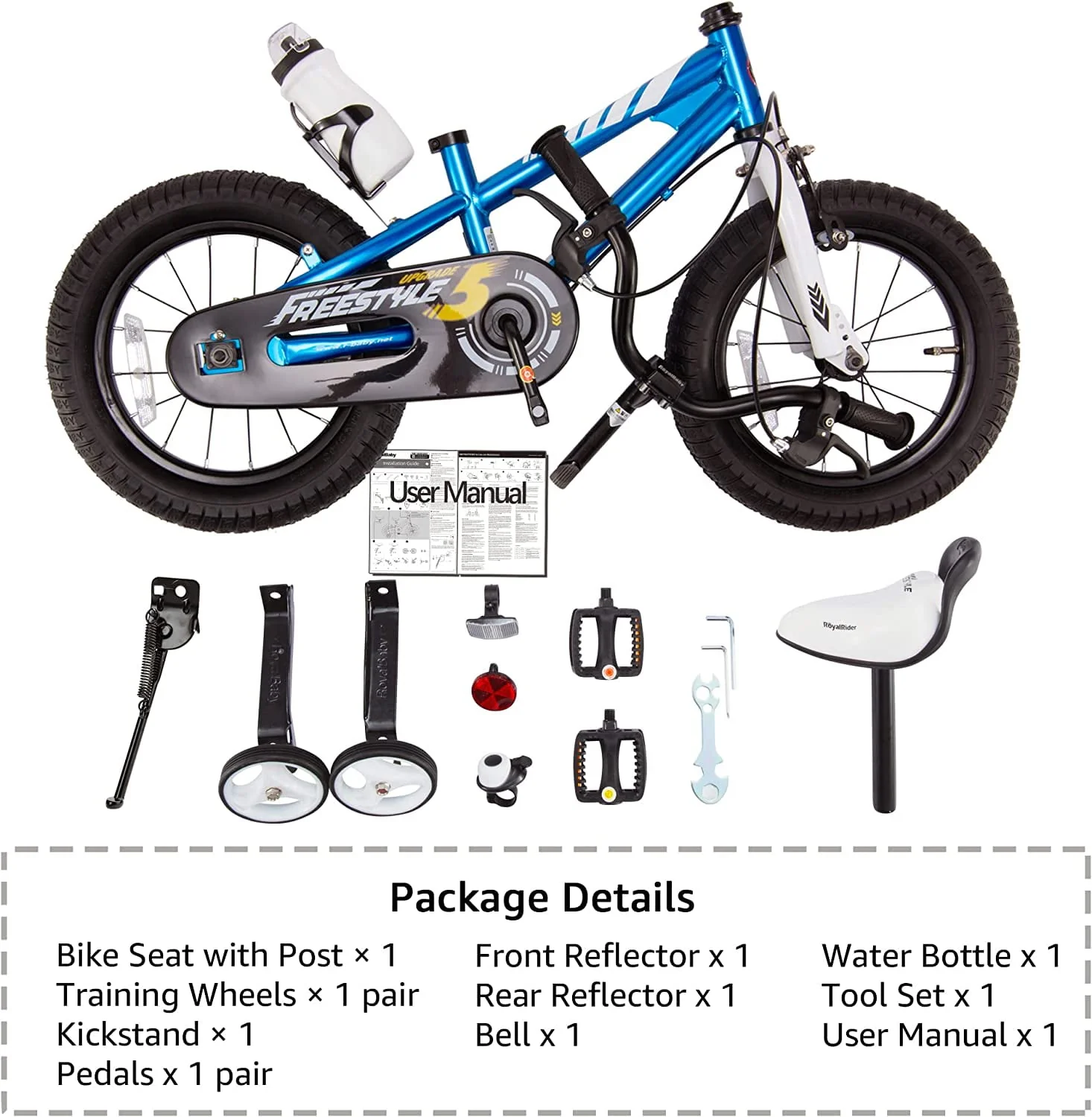 Royalbaby BMX Freestyle 16-inch Kid's Bike Blue with two hand brakes