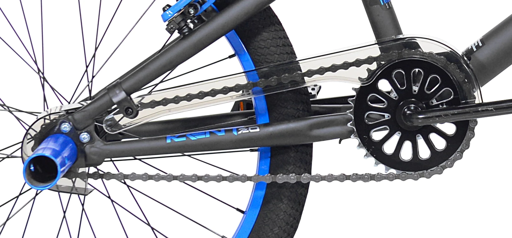 Kent Bicycle 20 in. Chaos Boy's Child Bicycle, Matte Black and Blue