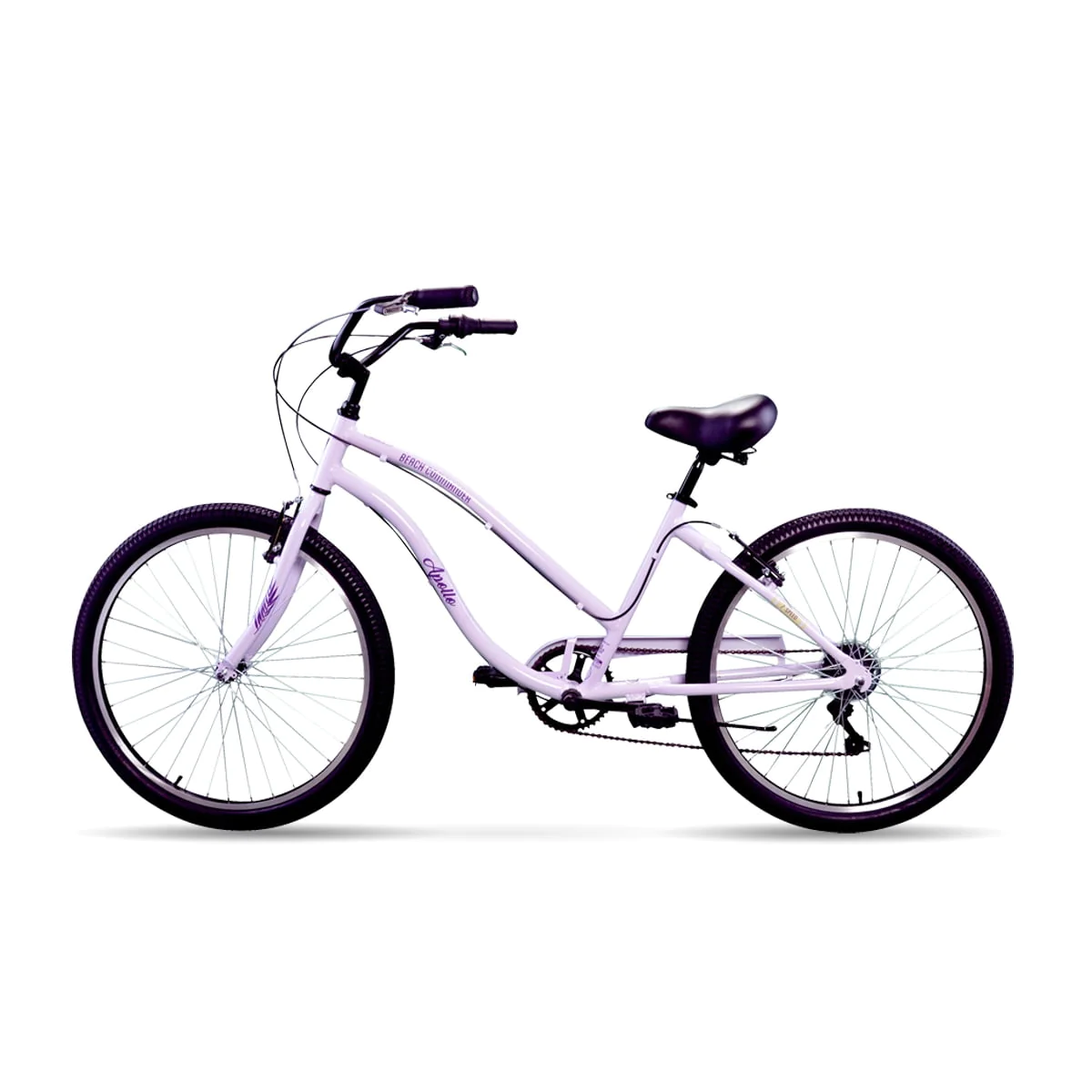 Apollo Beach Commander 26 inch, 7 Speed Cruiser Bike, Lavender