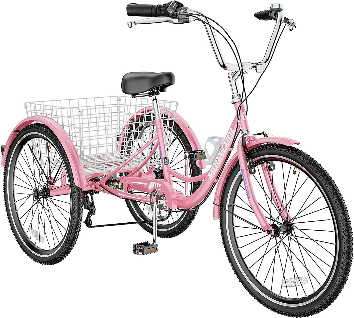 ABORON Adult Tricycles 7 Speed, Adult Trikes 24 inch 3 Wheel Bikes, Three-Wheeled Bicycles Cruise Trike with Shopping Basket for Seniors, Women, Men