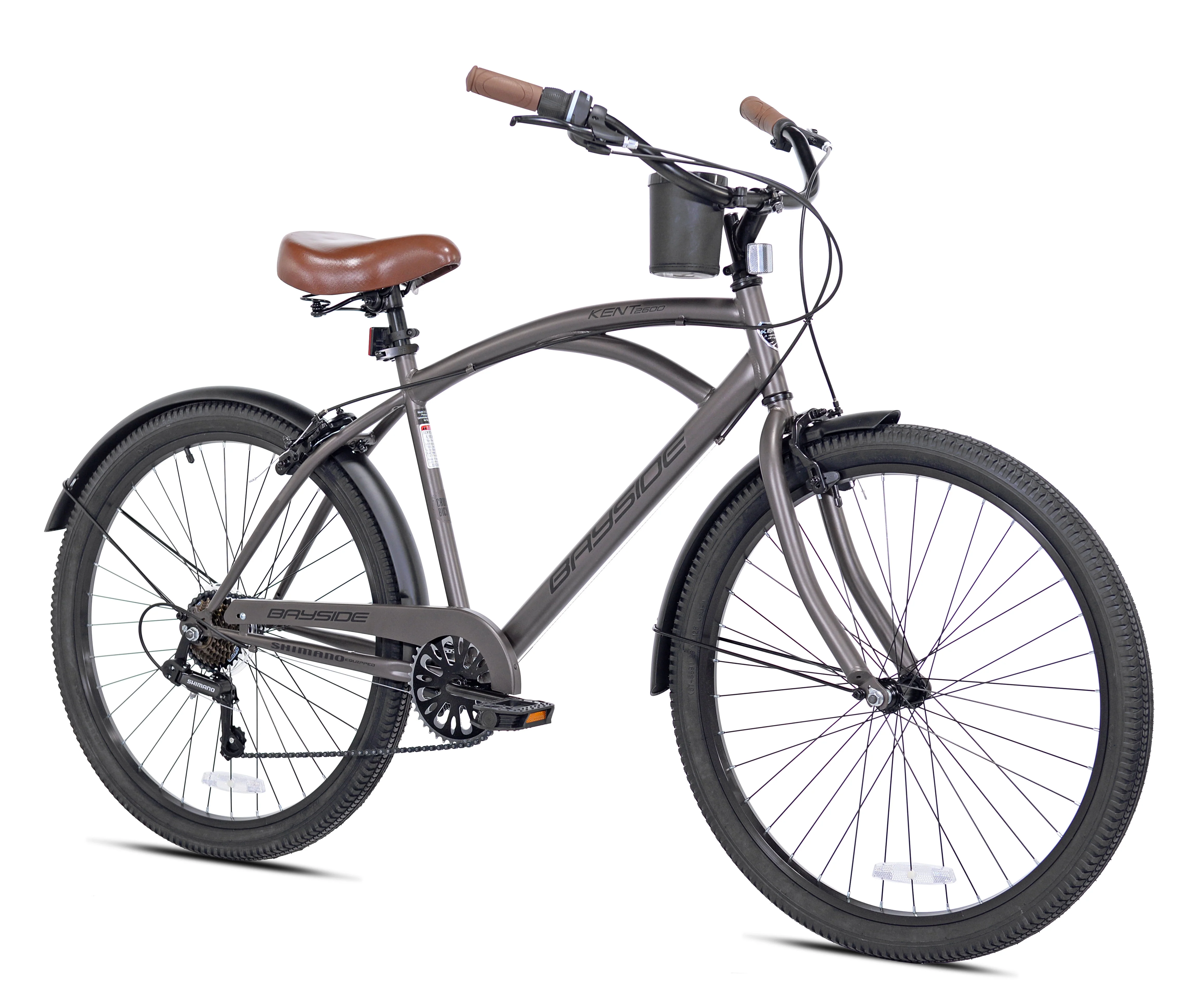 26 In. Bayside Men's Cruiser Bike, Satin Cocoa