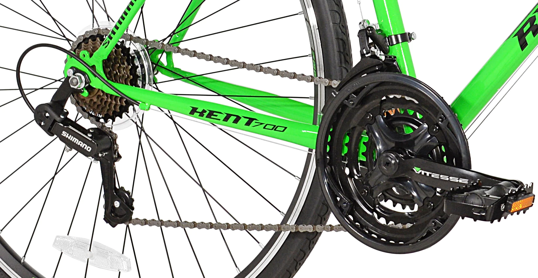 700c RoadTech Men's Bike, Black/Green