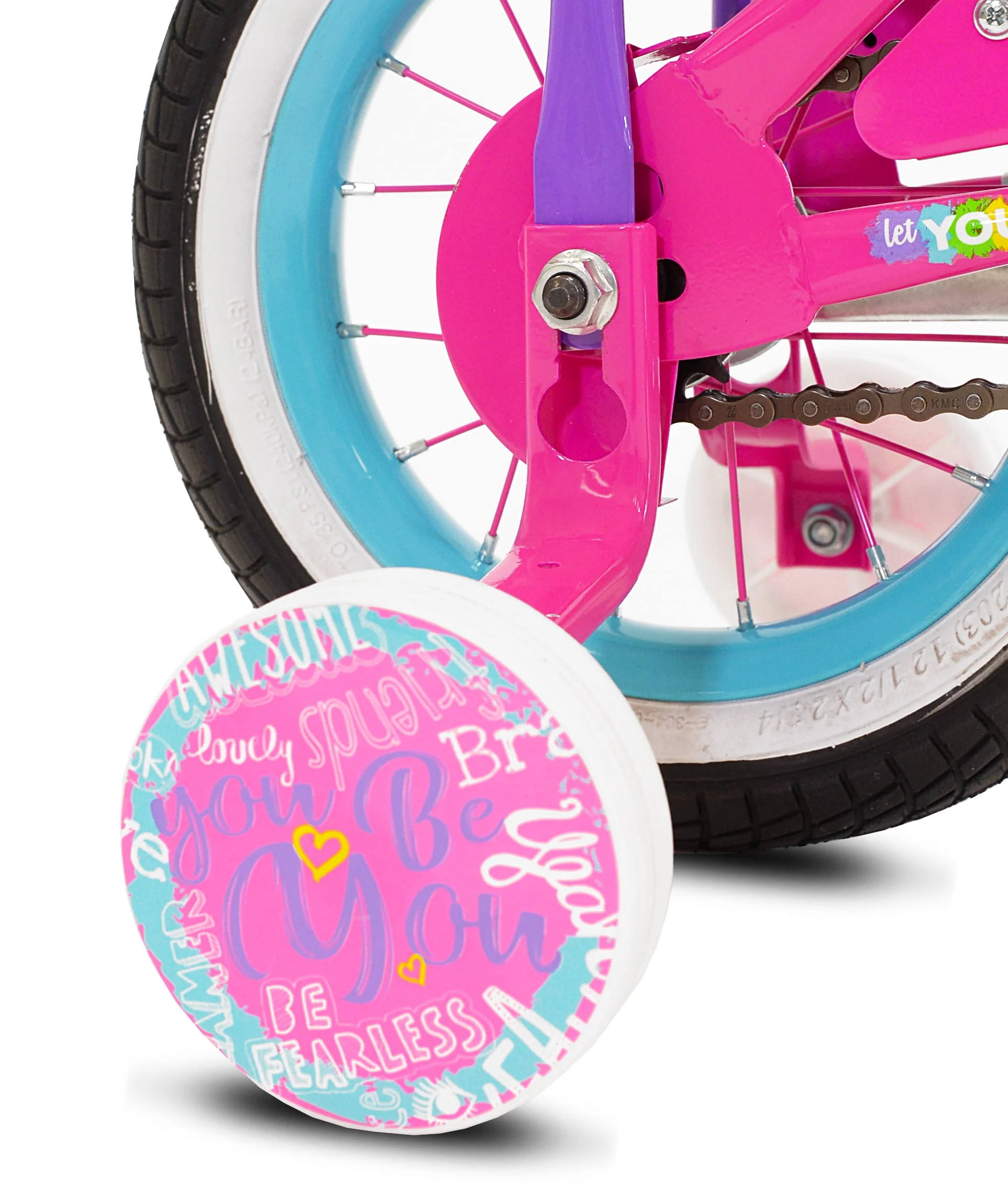 12 in.  Girl's Let You Be You Unicorn, Child's Bicycle, Pink and Purple