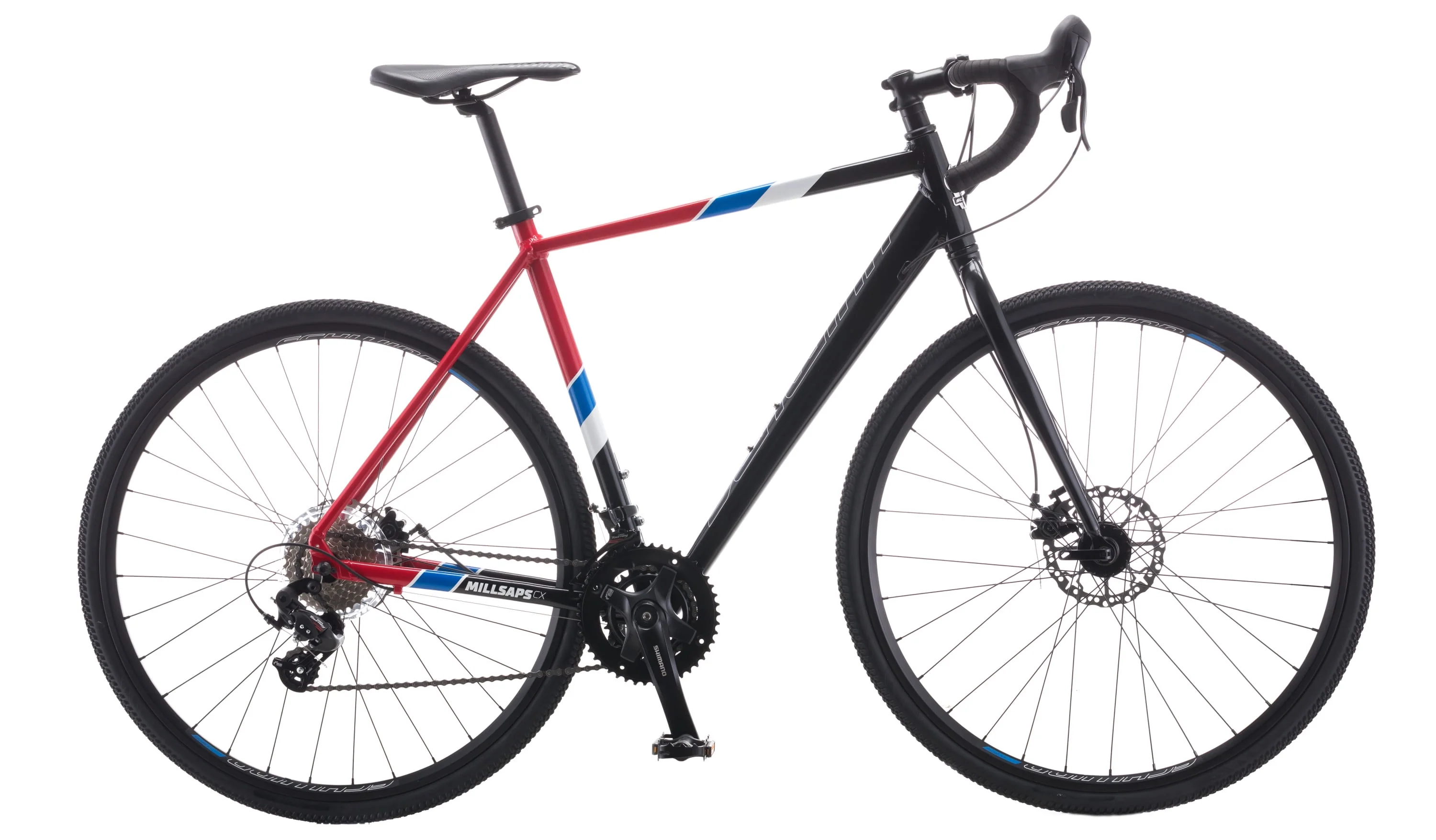 Millsaps Road Bike, 700c wheels, 14 speeds, black / red, cyclocross