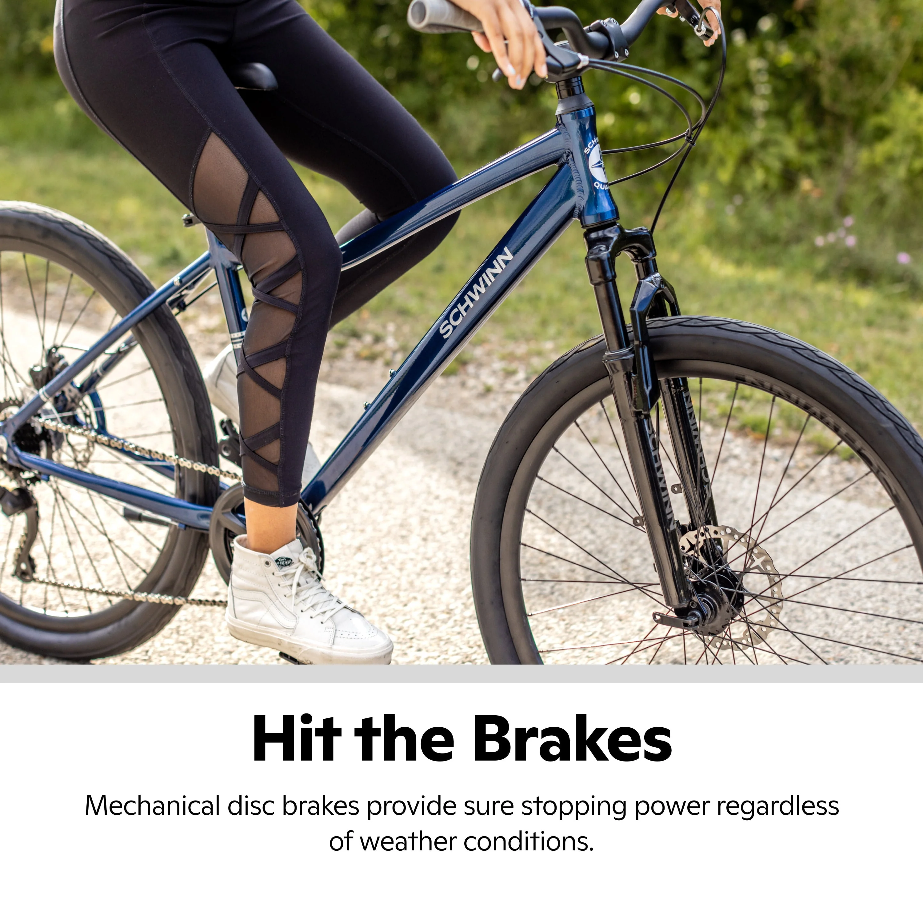 Schwinn Junction 27.5 inch Mens Hybrid Bike, 7 Speed Adult Bicycle, Navy