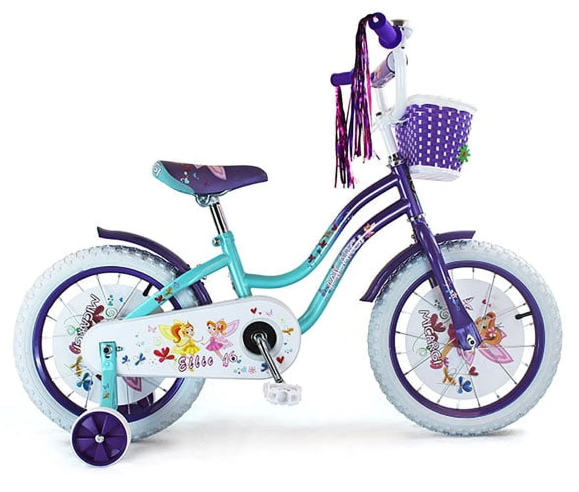 Micargi ELLIE-G-16-BBL-PP 16 In. Girls Bicycle, Baby Blue and Purple