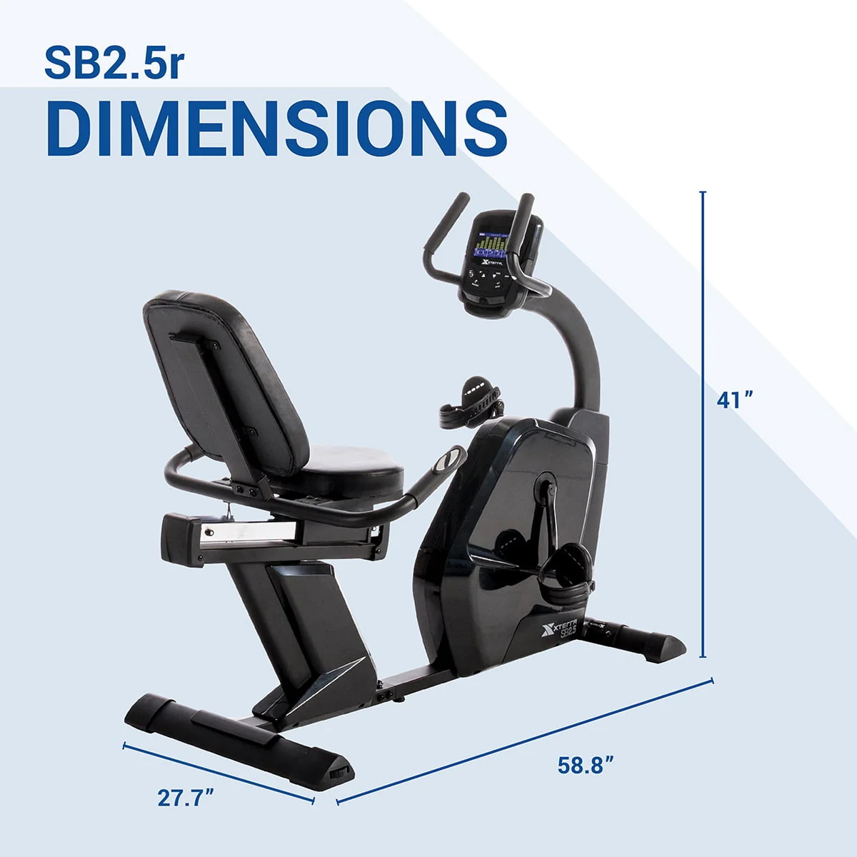 XTERRA SB2.5 Recumbent Exercise Bike with 24 Magnetic Resistance Levels
