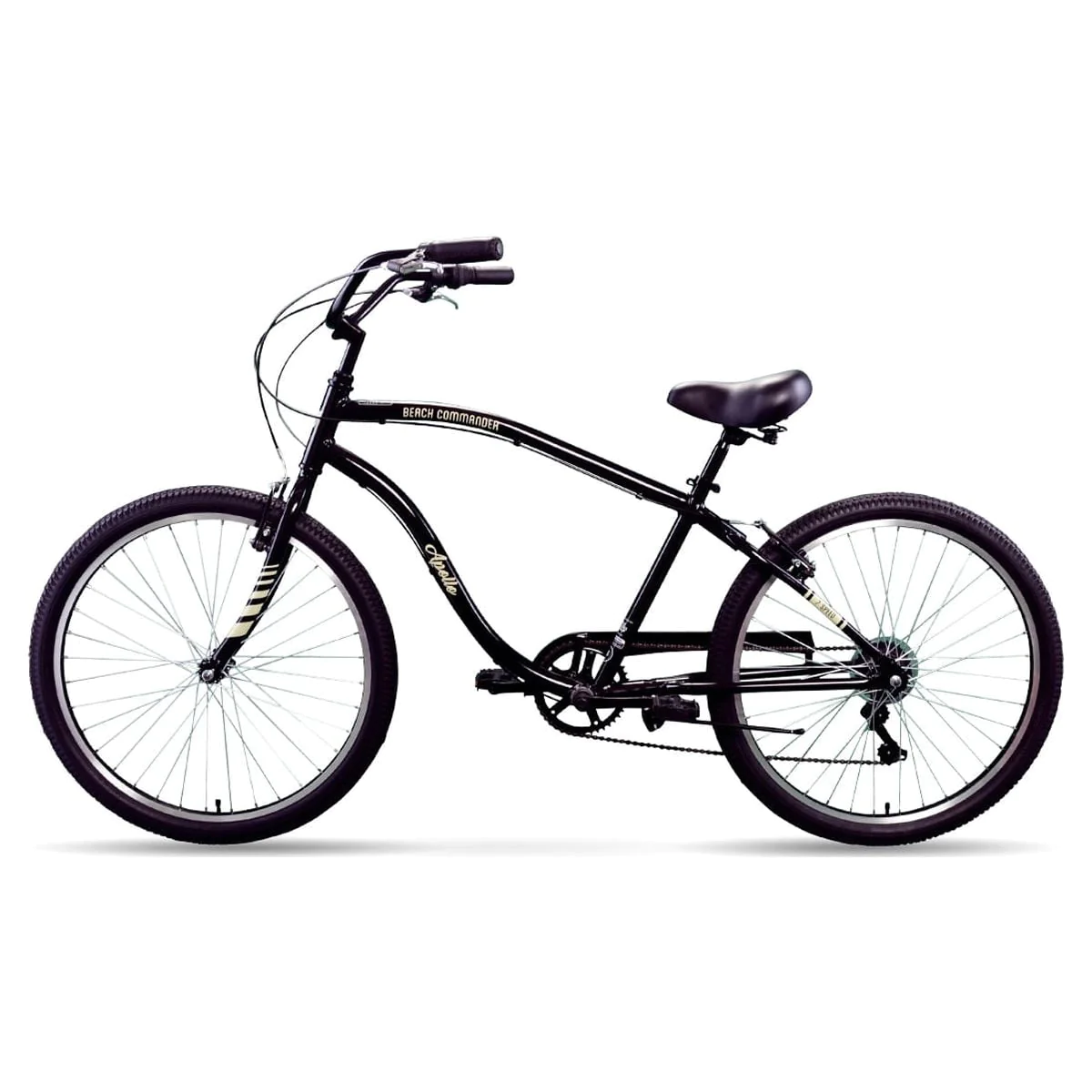 APOLLO Beach Commander 26 Inch 7 Speed Adult Cruiser Bike, Black,