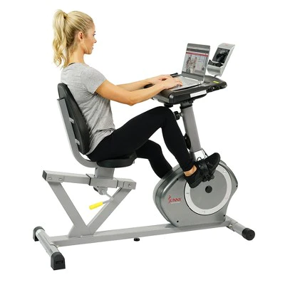 Sunny Health & Fitness  Convertible Recumbent Battery Exercise Bike - Silver