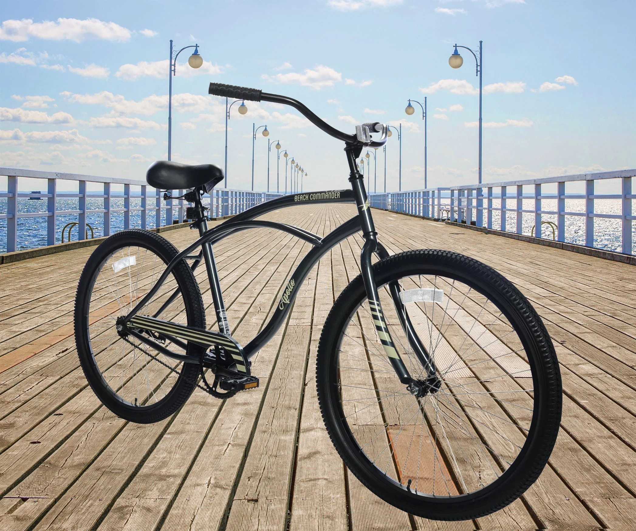 APOLLO Beach Commander 26 Inch 7 Speed Adult Cruiser Bike, Black,