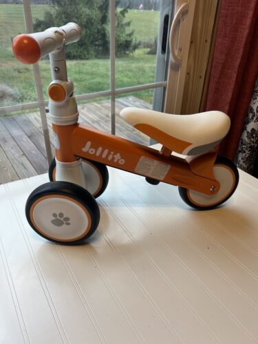 Jollito Baby Balance Bike, Toddler Baby Bicycle with 4 Wheels 12-24 Months