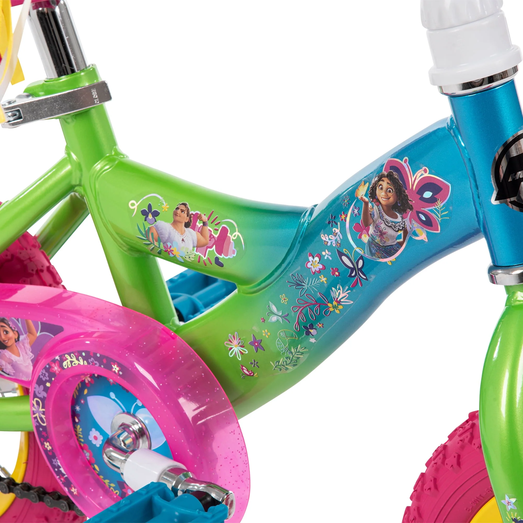 Encanto 12-inch Bike for Girls, Pink/Green/Blue, by Huffy