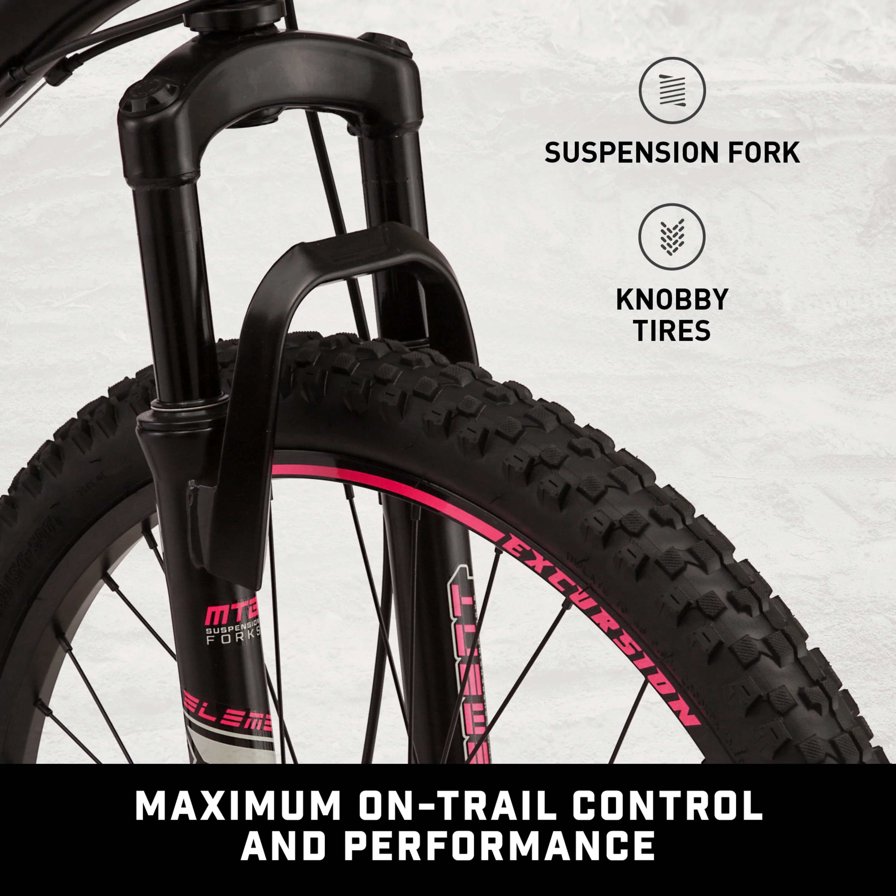 24-in. Excursion Unisex Mountain Bike, Black, 21 Speeds