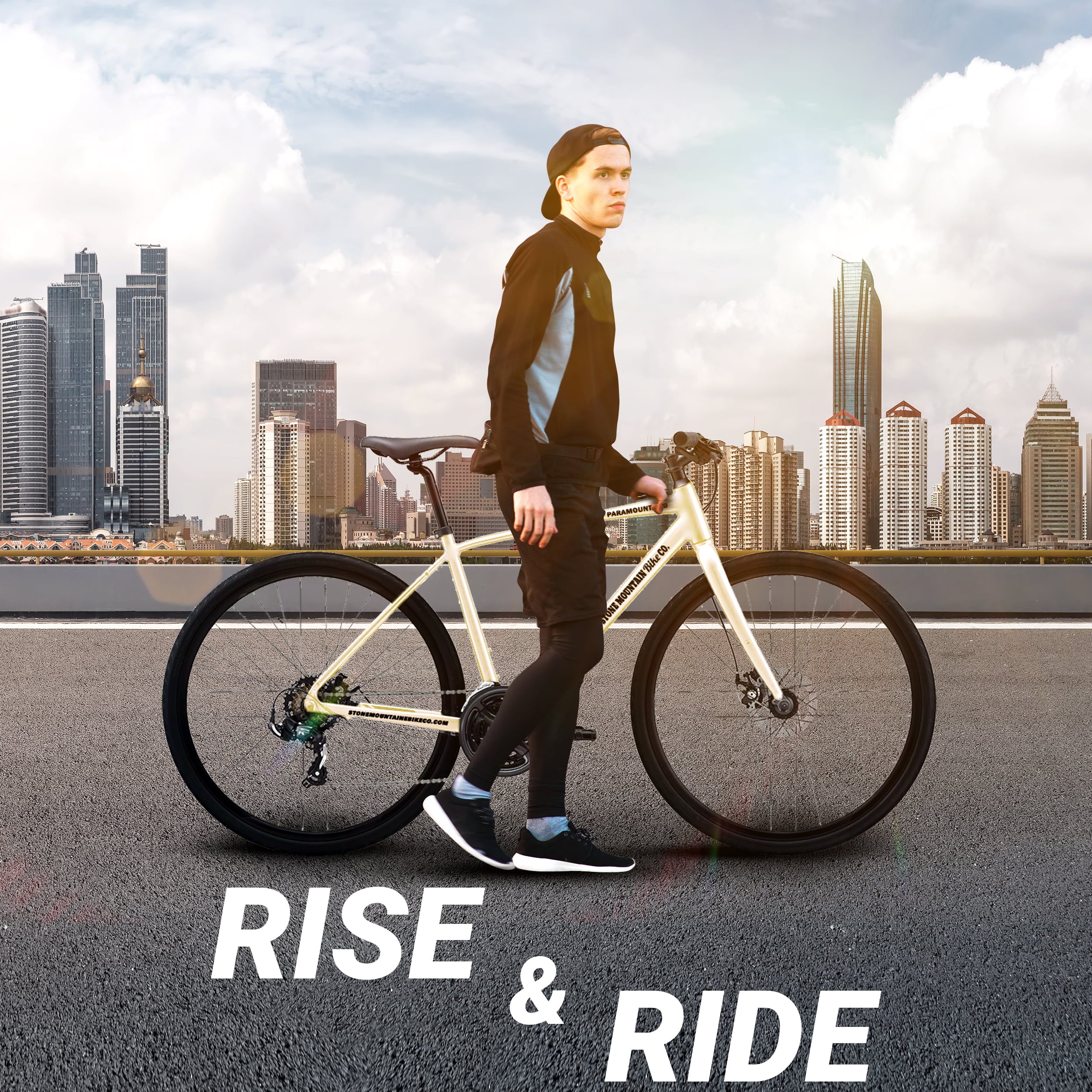 5Seconds PARAMOUNT 100 Hybrid Bicycle, Lightweight Aluminum Frame 21- Speed Bike with Trigger Shifters, and Mechanical Disc Brakes - Metallic Beige