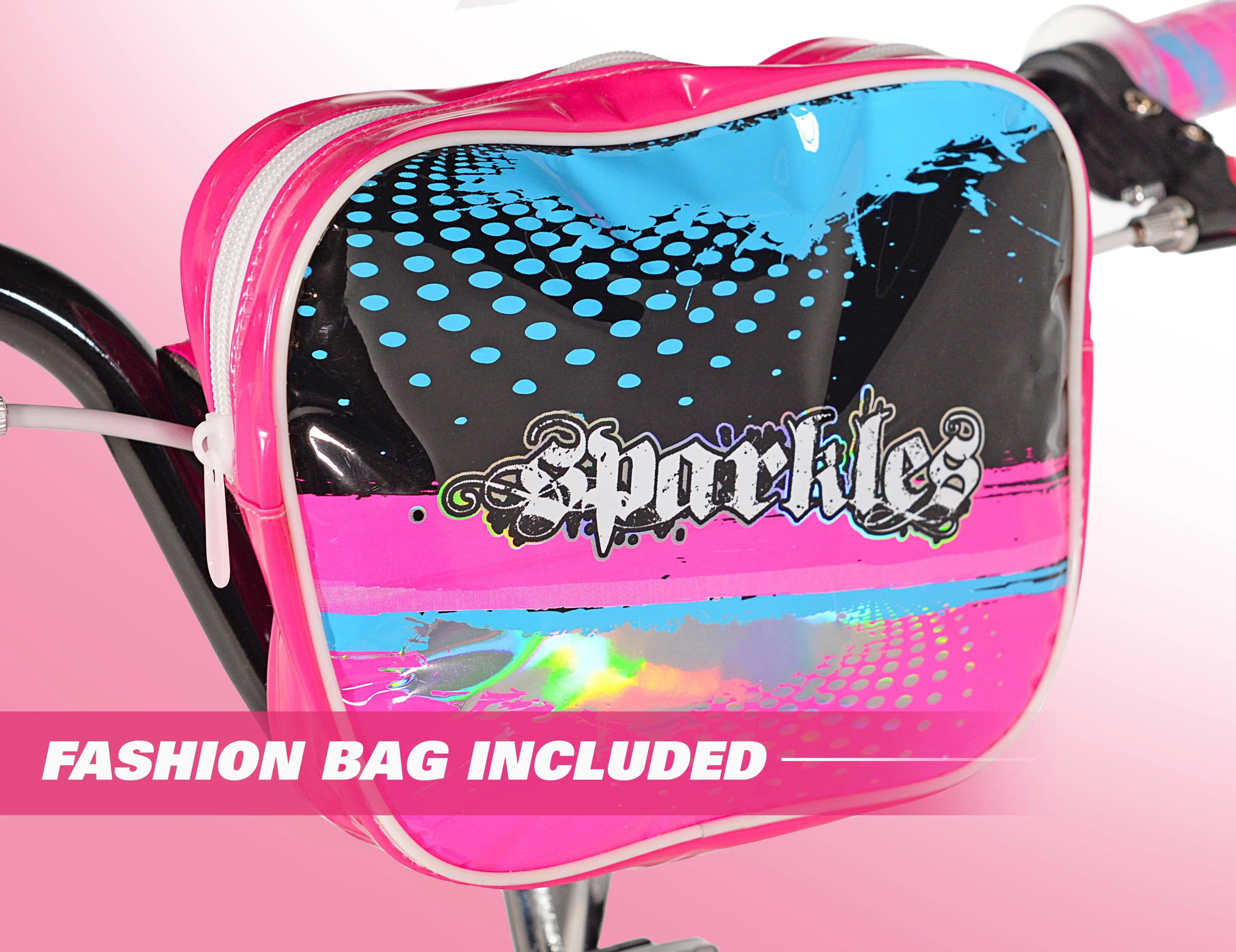 Kent Bicycles 18 inch Girl's Sparkles Bicycle, Black and Pink