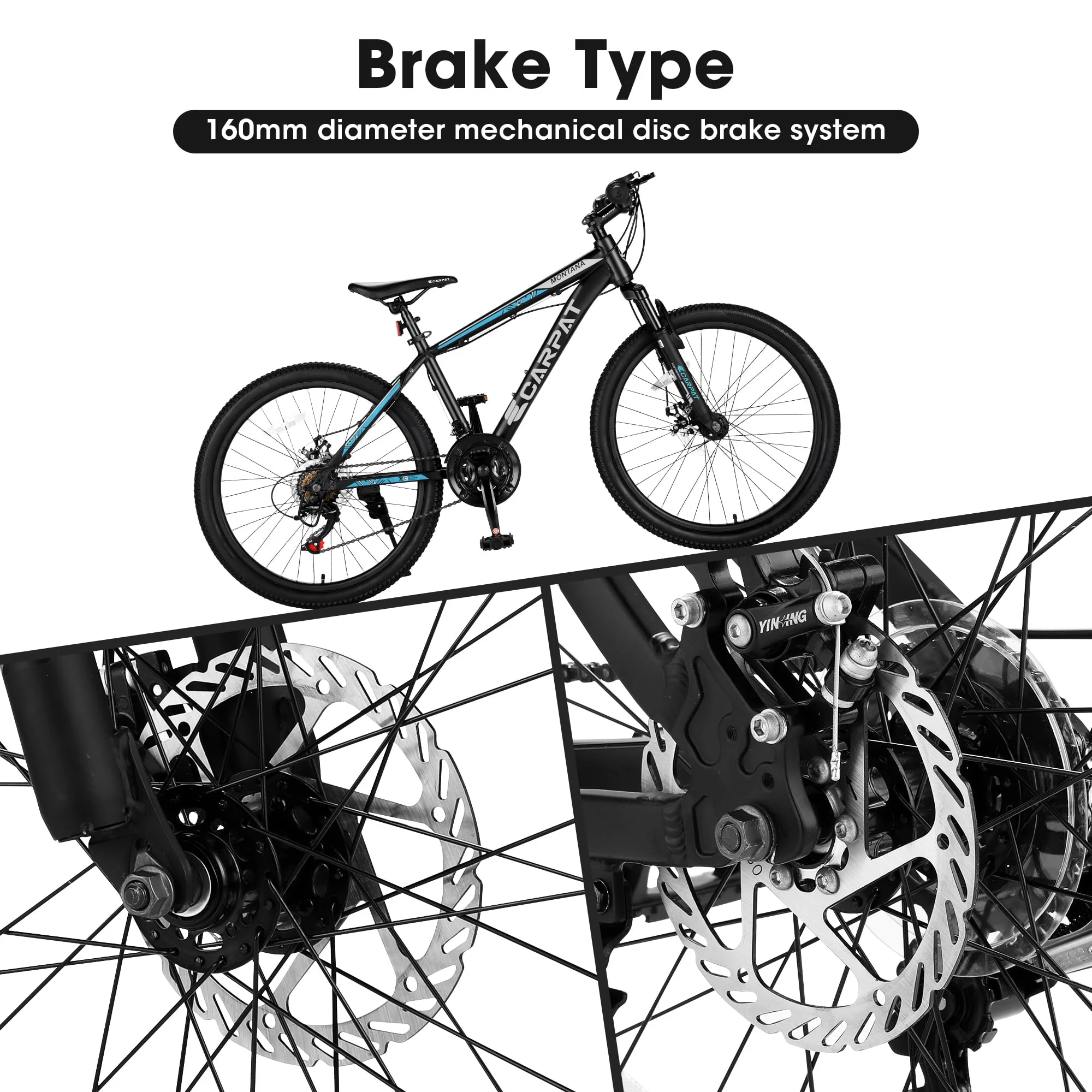 Ecarpat 26 Inch Wheels Mountain Bike, Mens Womens 26 Inch, 17