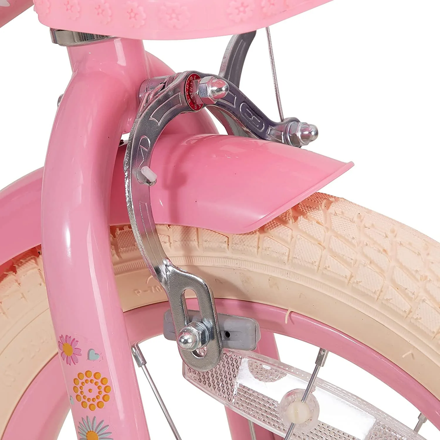 Little Daisy 12 Inch Kids Bike for 2 3 4 Years Girls with Training Wheels Princess Kids Bicycle with Basket Bike Streamers Toddler Cycle Bikes Pink