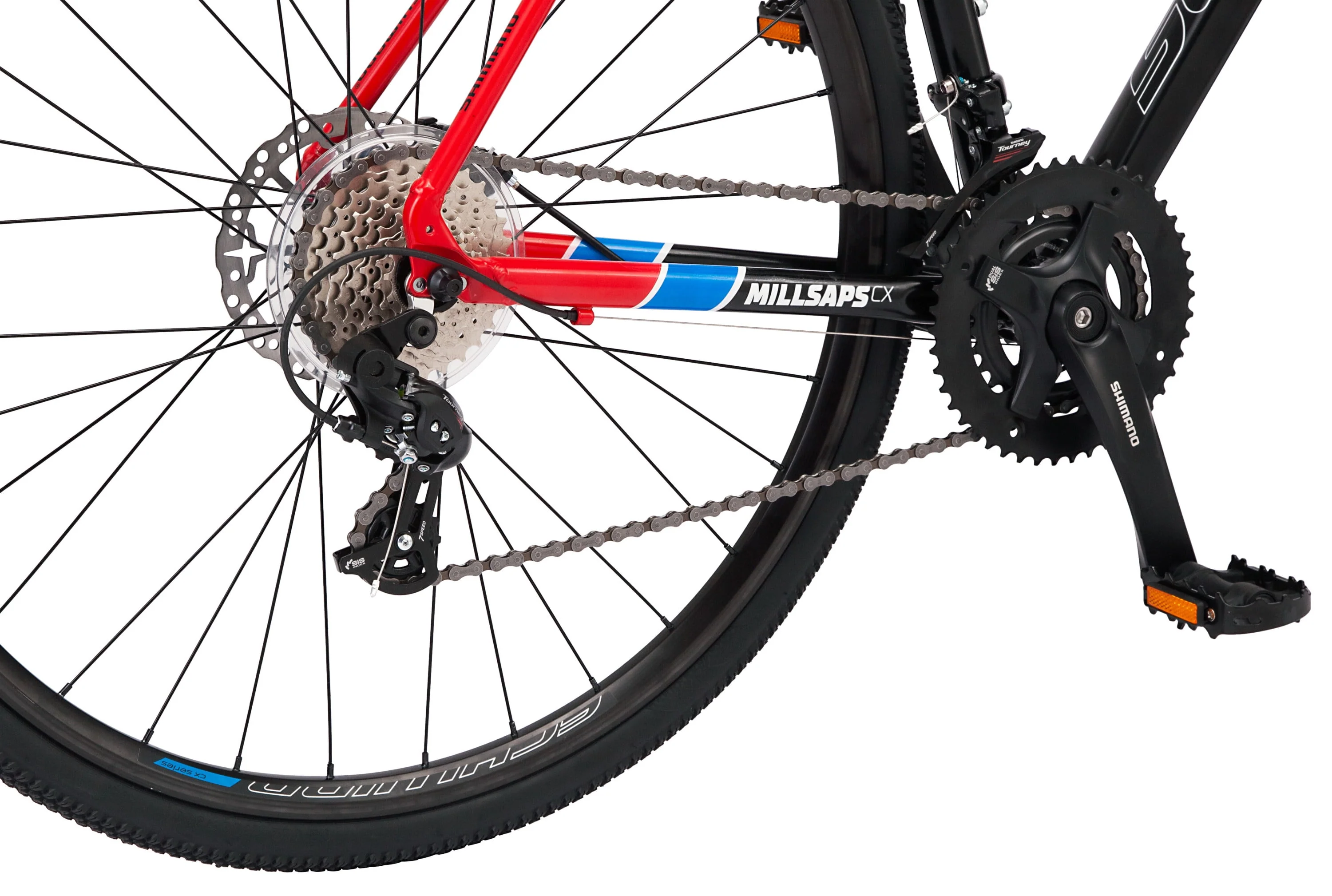 Millsaps Road Bike, 700c wheels, 14 speeds, black / red, cyclocross