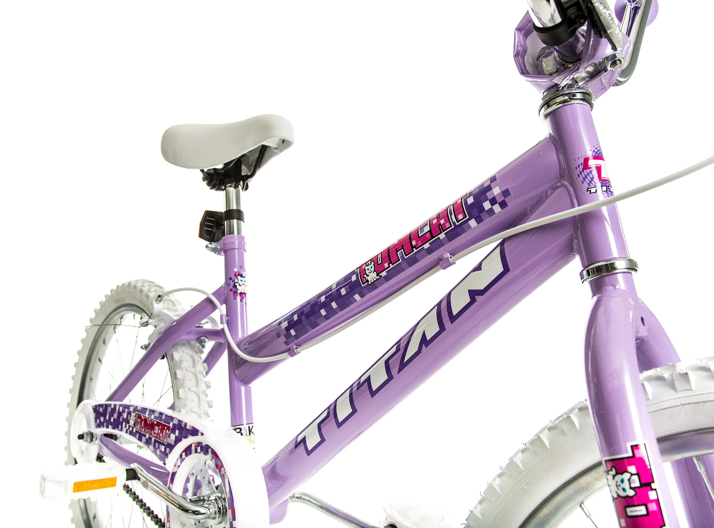 Titan #20141-89 Tomcat Girls BMX Bike with Pads, Lavender, 20-Inch Wheel