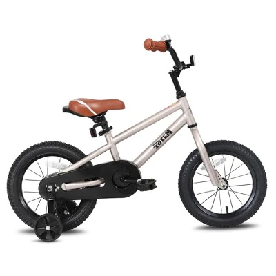 JOYSTAR Totem Kids Bike, Boys and Girls Bicycle for Ages 3-5, 36 to 47 Inches Tall, with Training Wheels and Coaster Brakes, 14 Inch, Silver